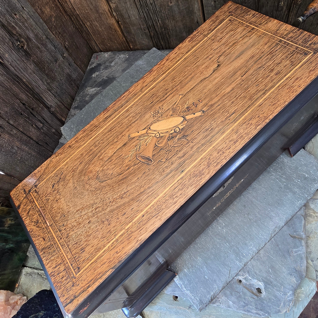 Antique Late Victorian Mermod Freres 8 Tune 62 Note 9 Inch Cylinder Music Box