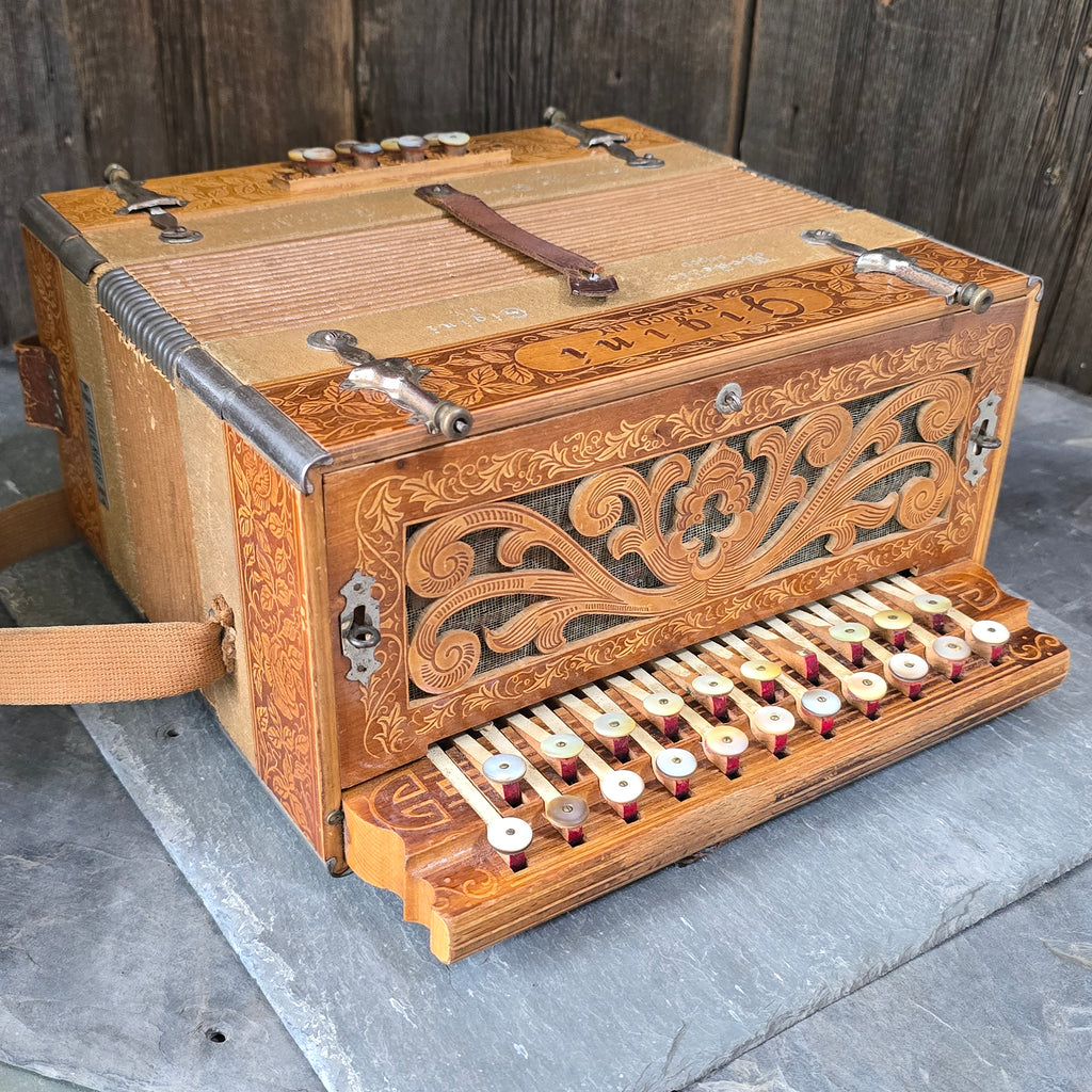 Antique c. 1920's Modello Gigini P'Mico NY Koch Hohner Made Accordion Melodeon
