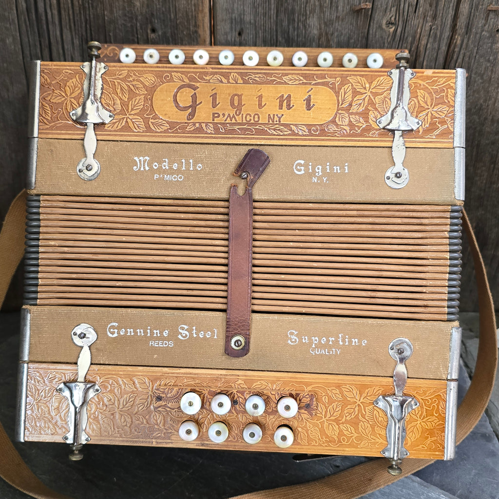 Antique c. 1920's Modello Gigini P'Mico NY Koch Hohner Made Accordion Melodeon