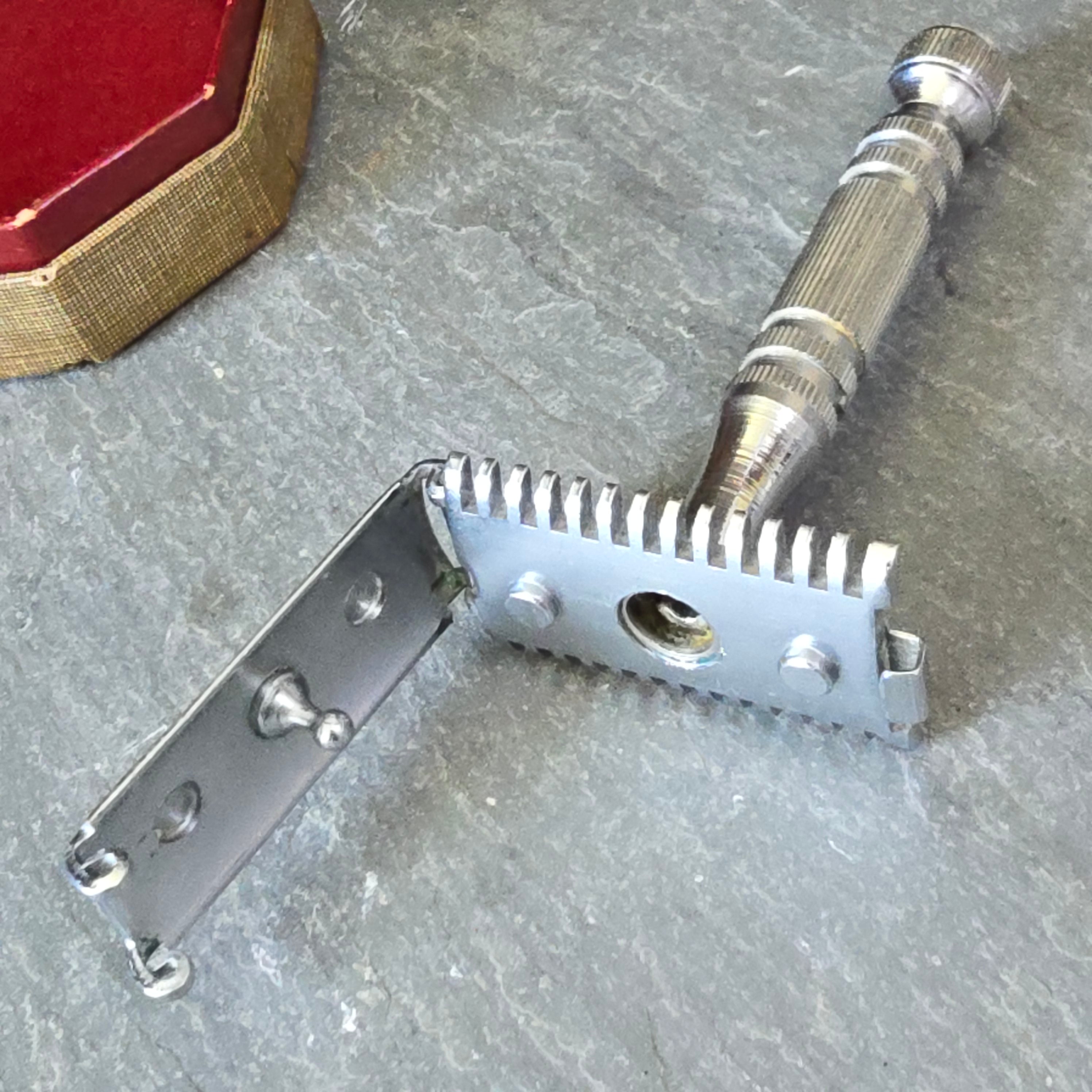 Antique Cooper MonoBilt One-Piece Razor in Original Box with Instruction Book