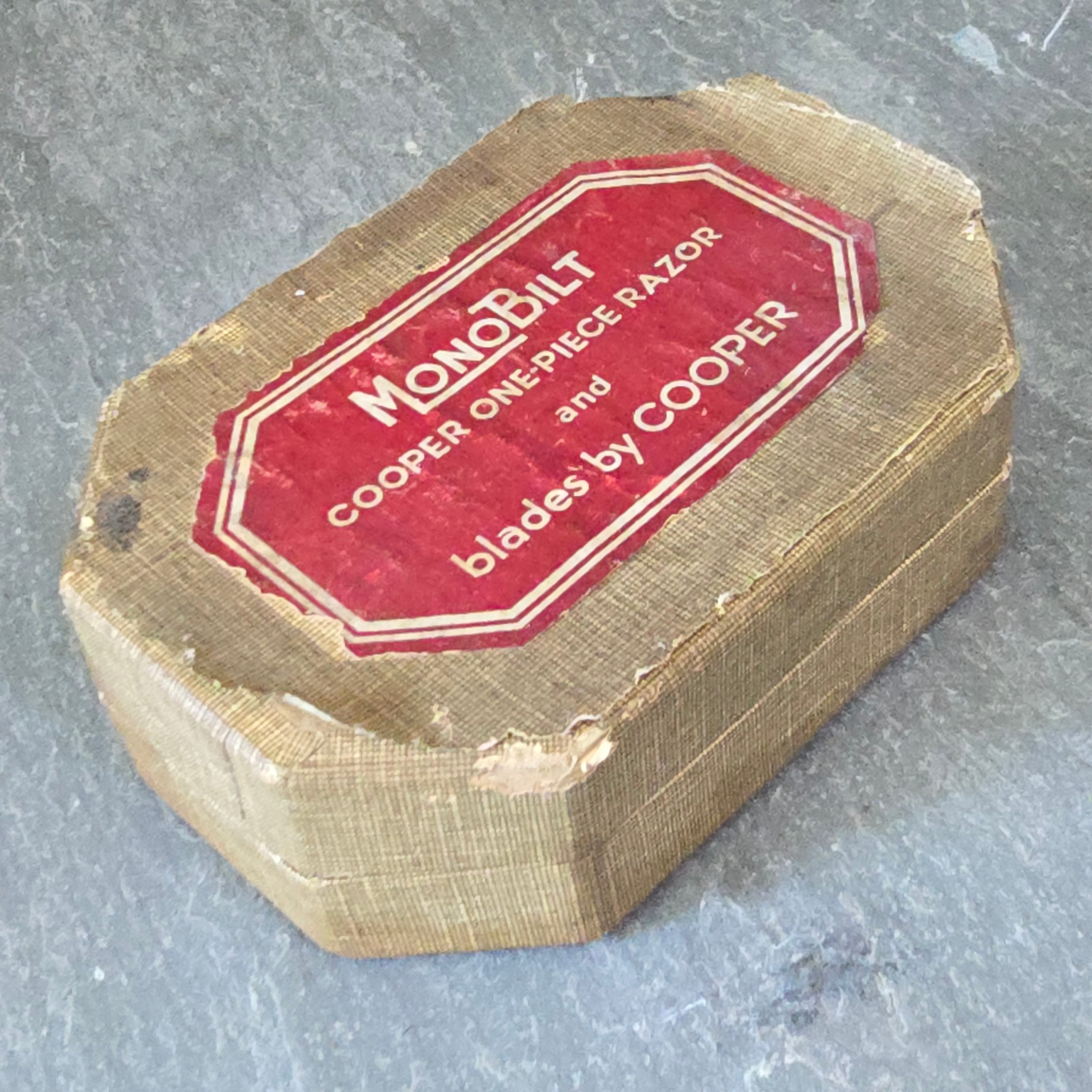 Antique Cooper MonoBilt One-Piece Razor in Original Box with Instruction Book