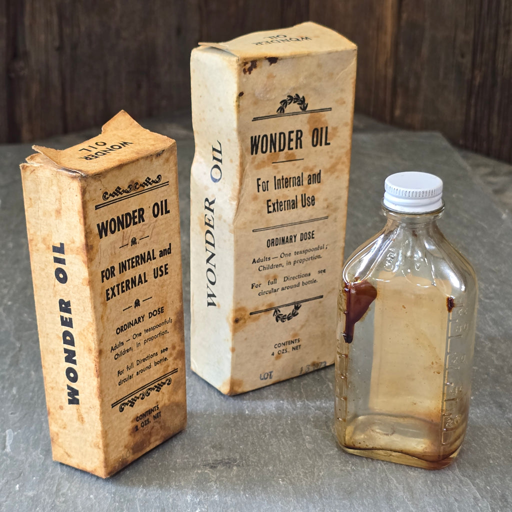 Antique Dr. White Medicine Co. Wonder Oil Bottle & Original Boxes Winnipeg Quack