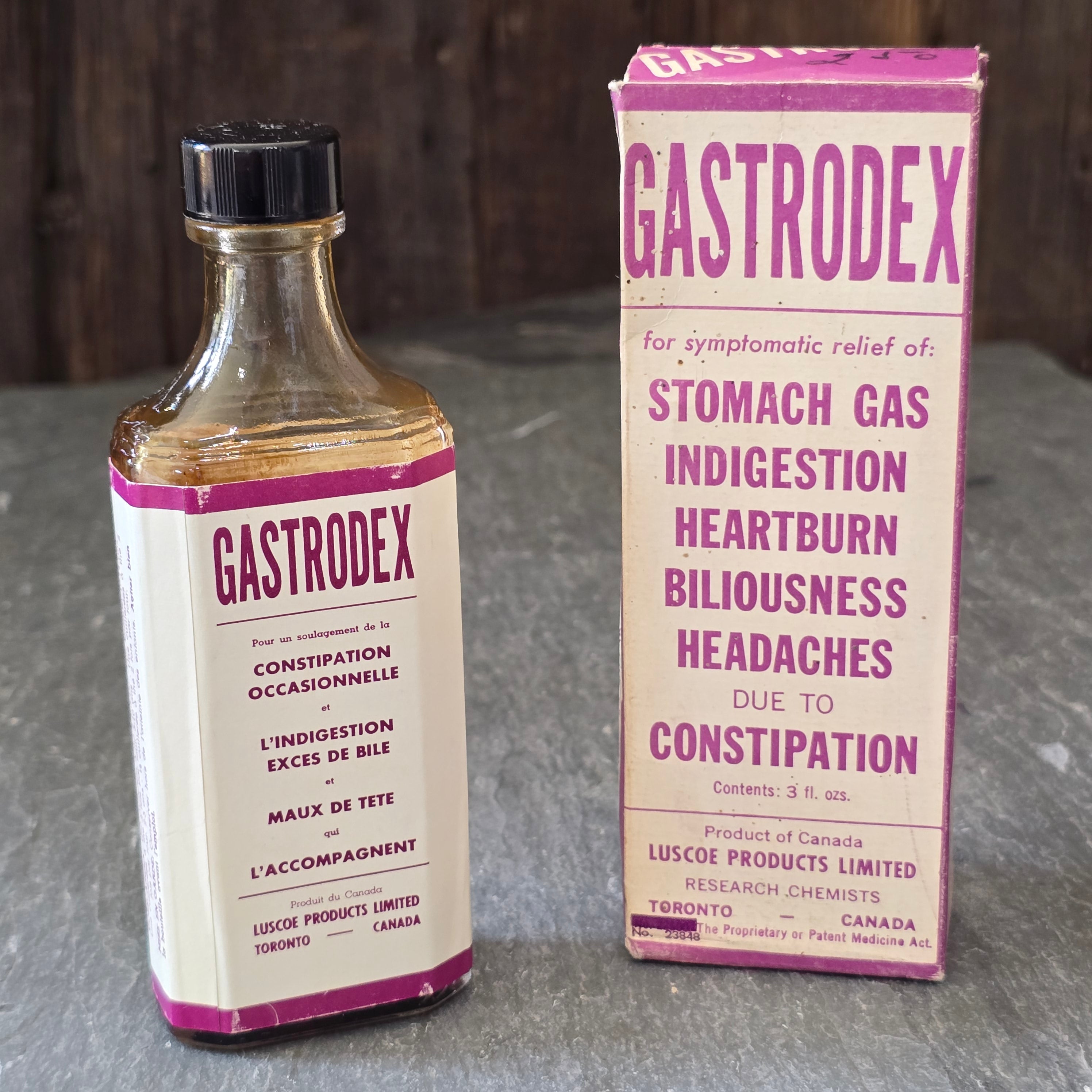 NOS Gastrodex Vintage Banned Quack Medicine Bottle in Original Box Full Cure