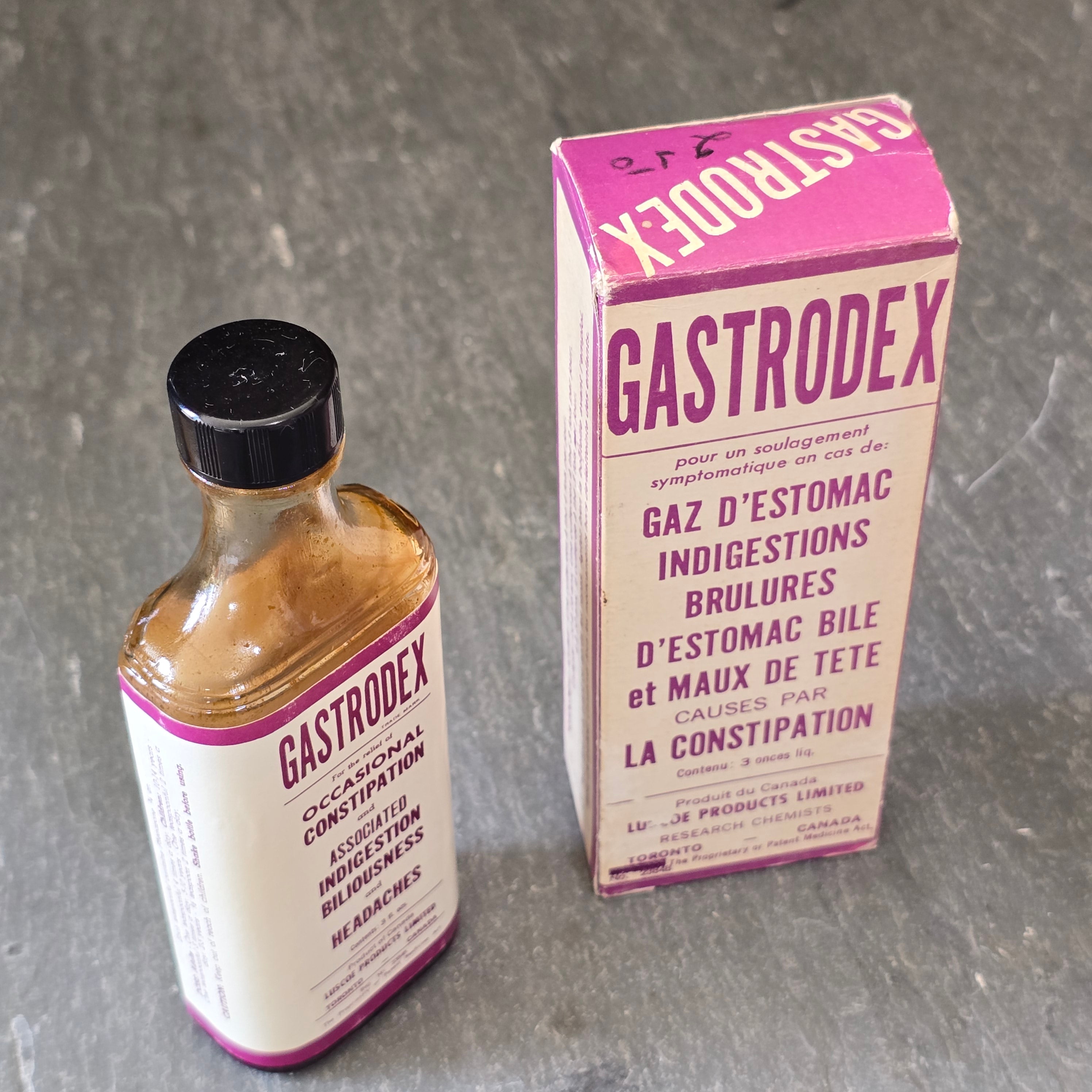 NOS Gastrodex Vintage Banned Quack Medicine Bottle in Original Box Full Cure