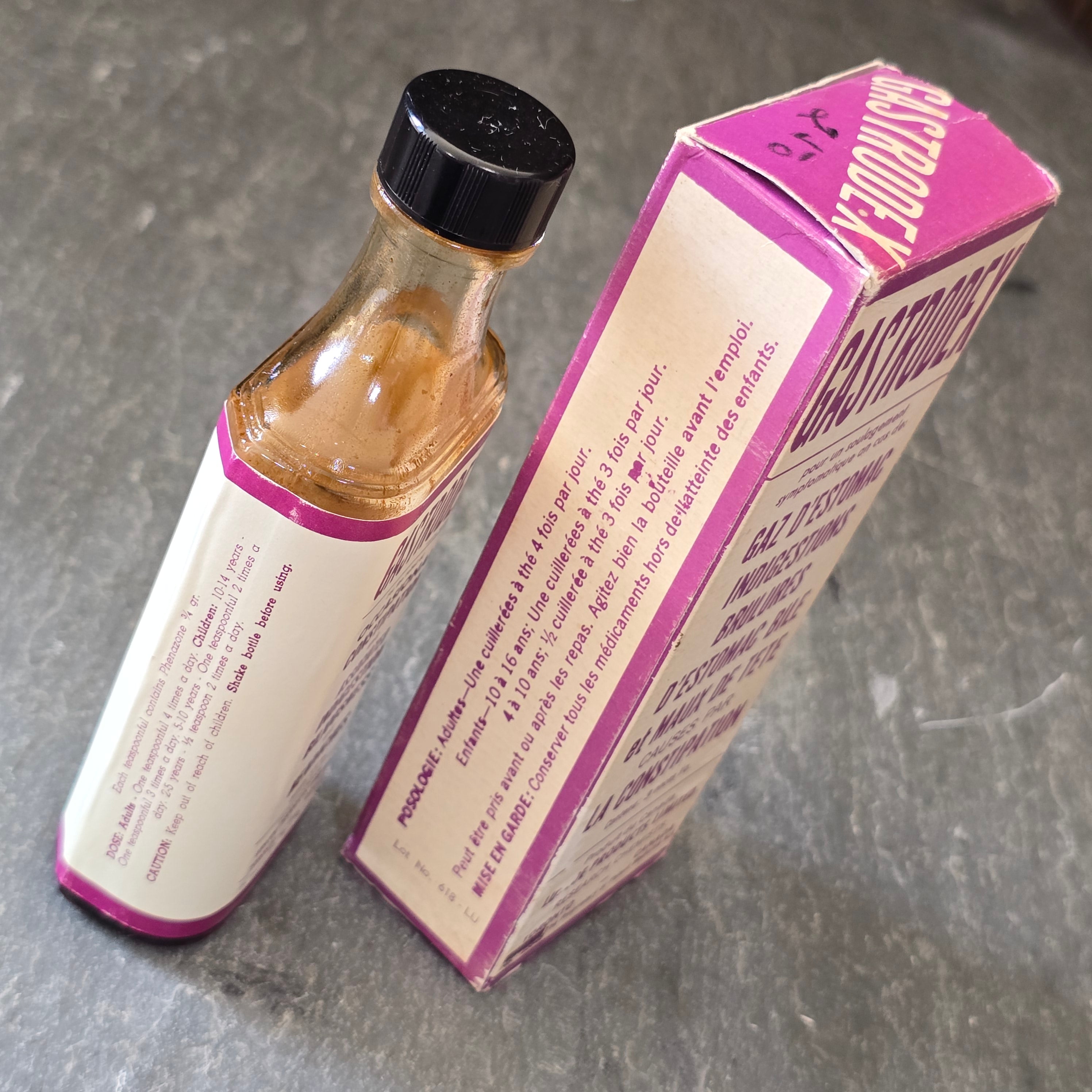 NOS Gastrodex Vintage Banned Quack Medicine Bottle in Original Box Full Cure