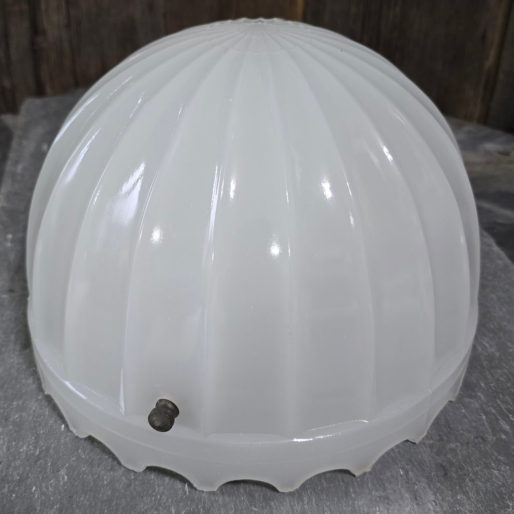 Antique Heavy Opaline Glass Ceiling Pendant Light Fixture Globe Hanging Shade