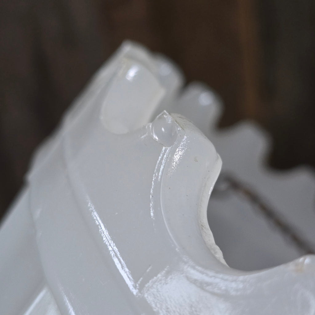 Antique Heavy Opaline Glass Ceiling Pendant Light Fixture Globe Hanging Shade