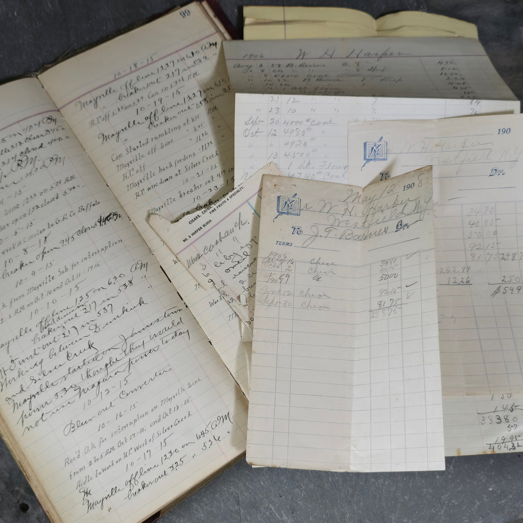 Early 1900's Westfield, NY Area Accounting Ledger Book w/ Interesting Writing