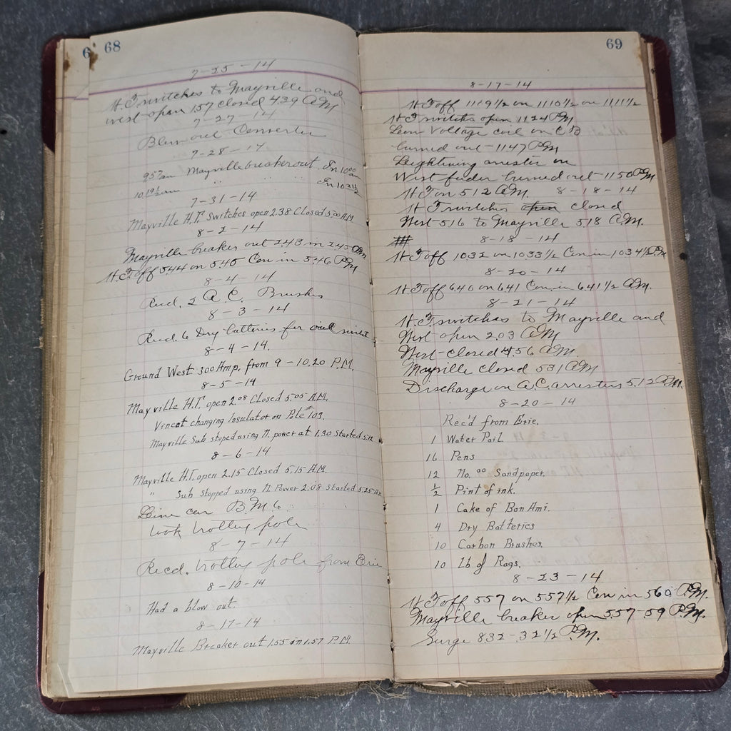 Early 1900's Westfield, NY Area Accounting Ledger Book w/ Interesting Writing