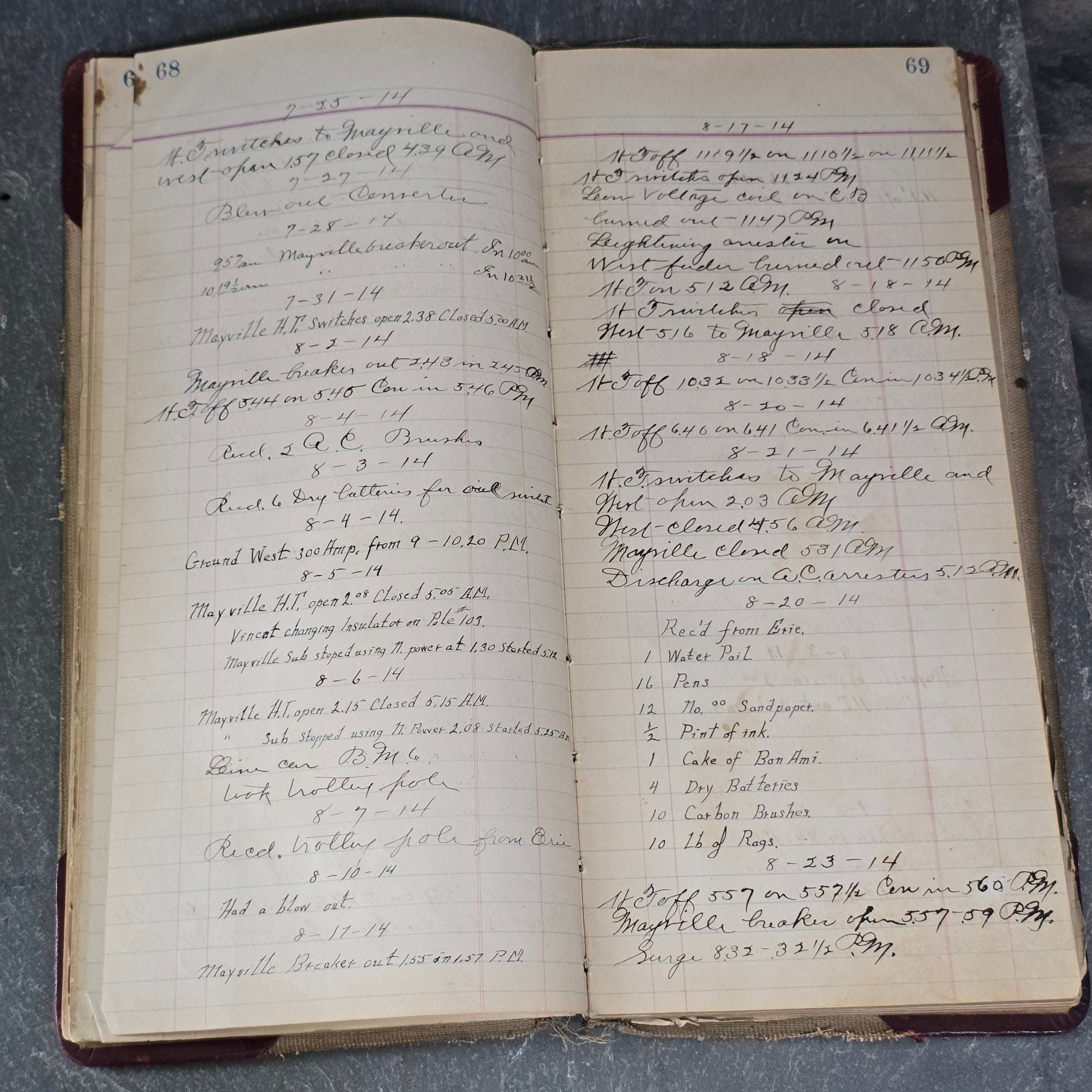 Early 1900's Westfield, NY Area Accounting Ledger Book w/ Interesting Writing