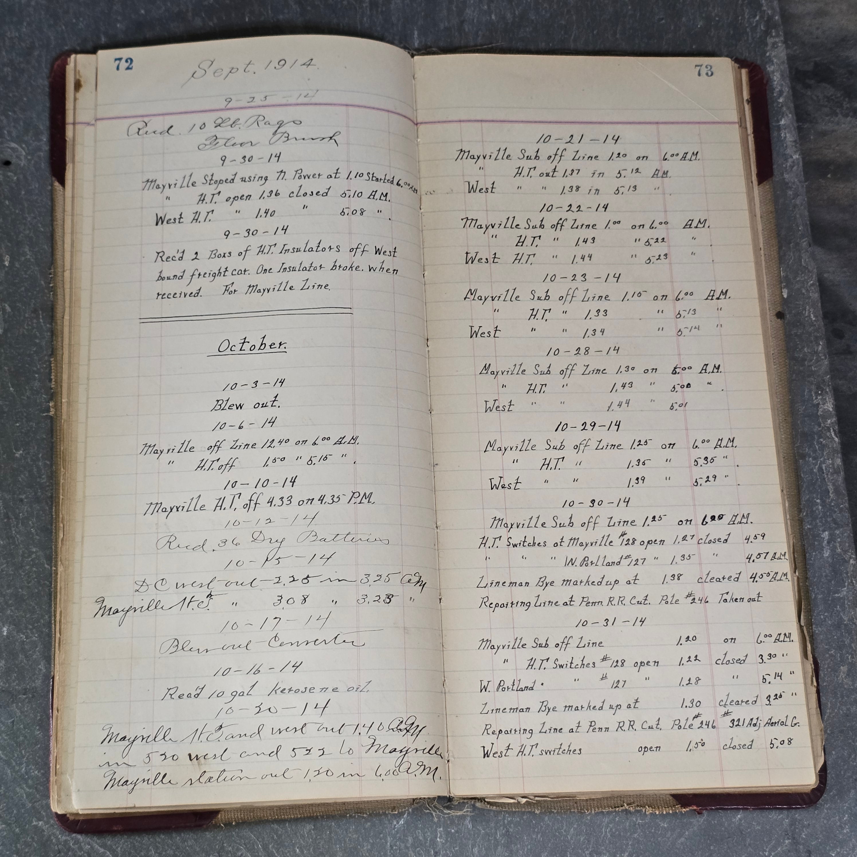 Early 1900's Westfield, NY Area Accounting Ledger Book w/ Interesting Writing