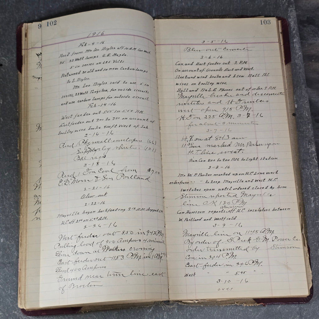 Early 1900's Westfield, NY Area Accounting Ledger Book w/ Interesting Writing