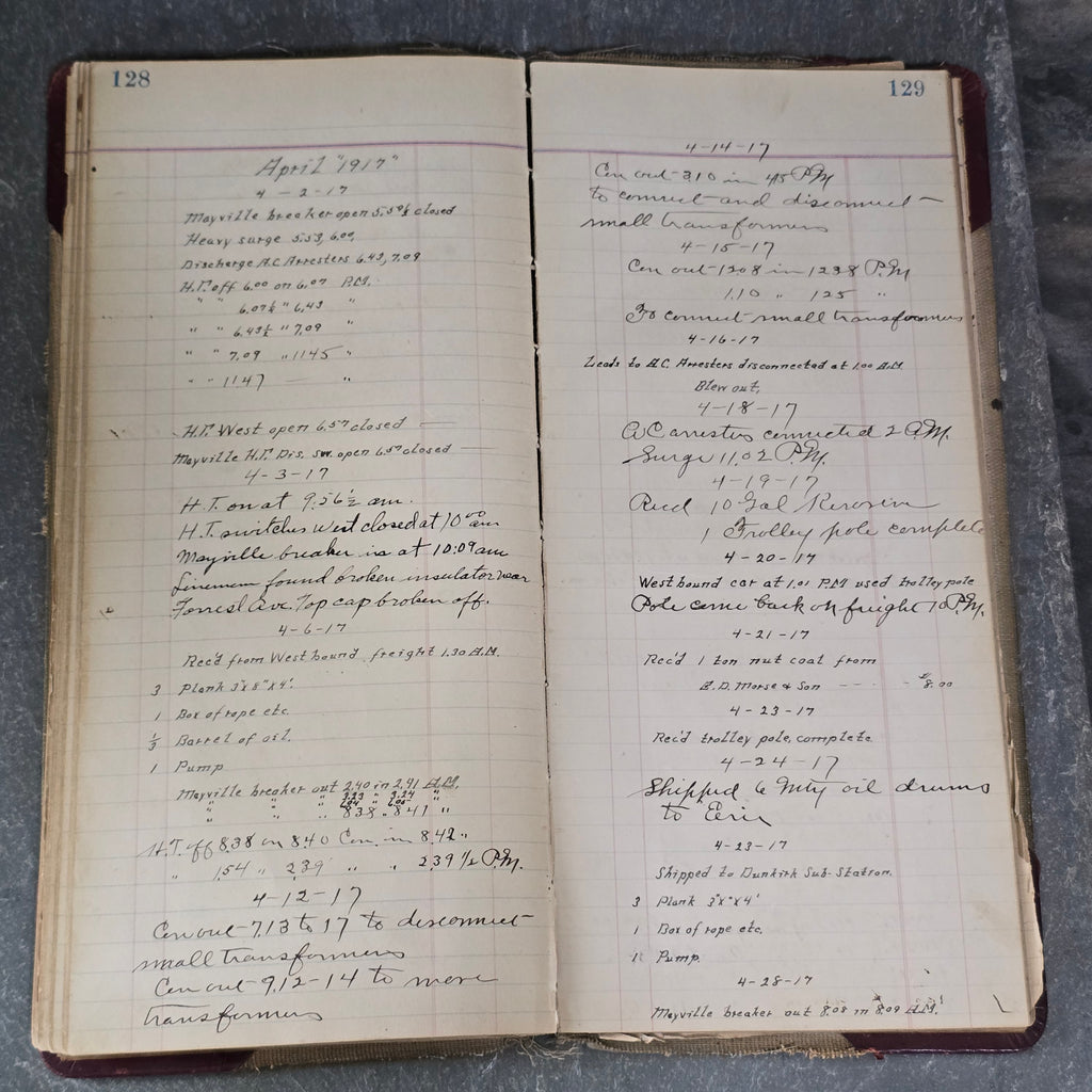 Early 1900's Westfield, NY Area Accounting Ledger Book w/ Interesting Writing