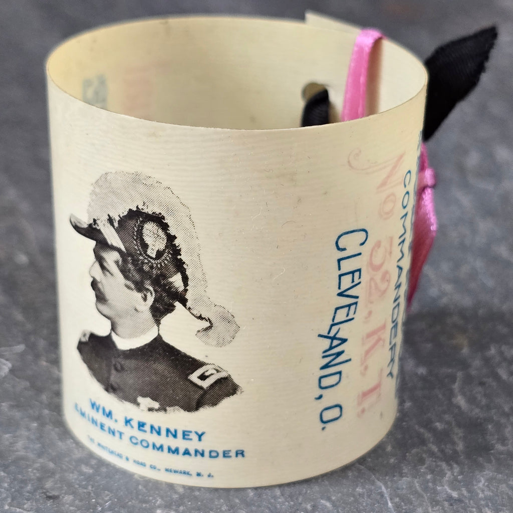 1900 58th Annual Conclave Columbus OH Knights Templar Celluloid Napkin Ring