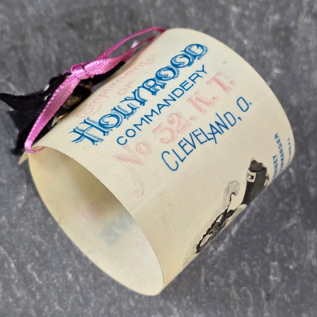 1900 58th Annual Conclave Columbus OH Knights Templar Celluloid Napkin Ring