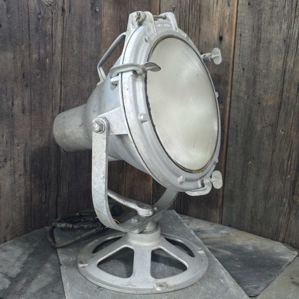 Crouse-Hinds ADR 12 Vintage Industrial Nautical Spotlight Navy Fire Rescue Lamp