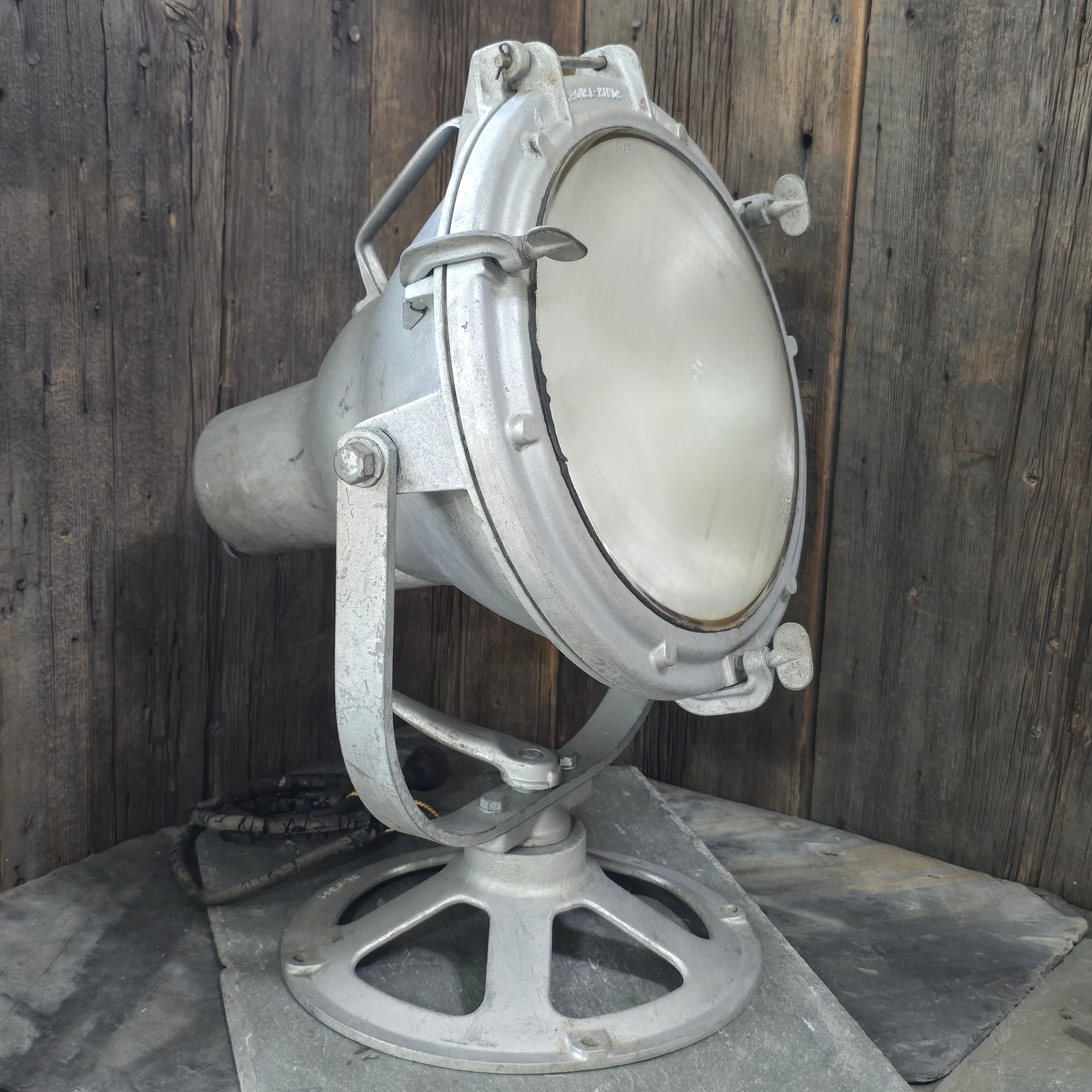 Crouse-Hinds ADR 12 Vintage Industrial Nautical Spotlight Navy Fire Rescue Lamp