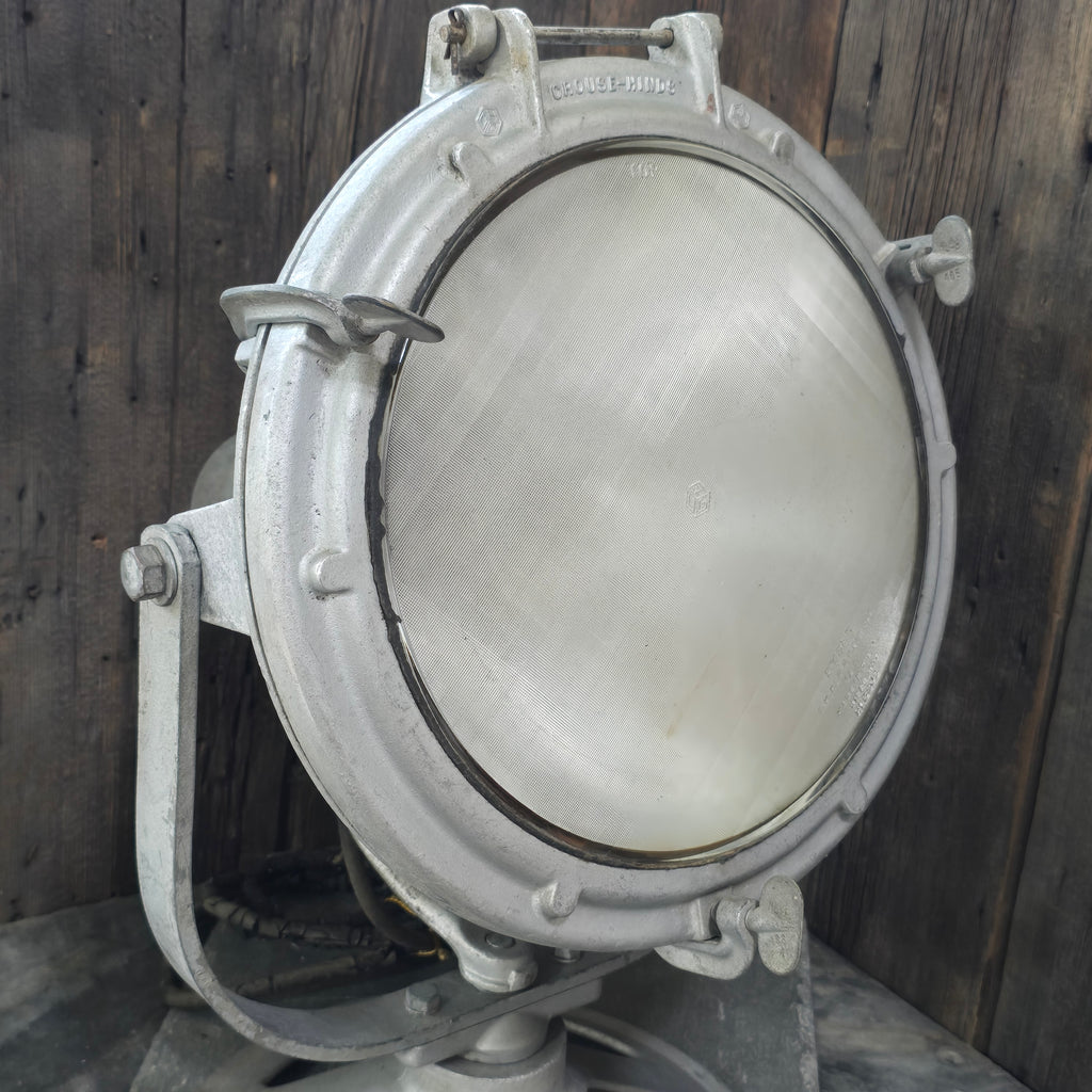 Crouse-Hinds ADR 12 Vintage Industrial Nautical Spotlight Navy Fire Rescue Lamp