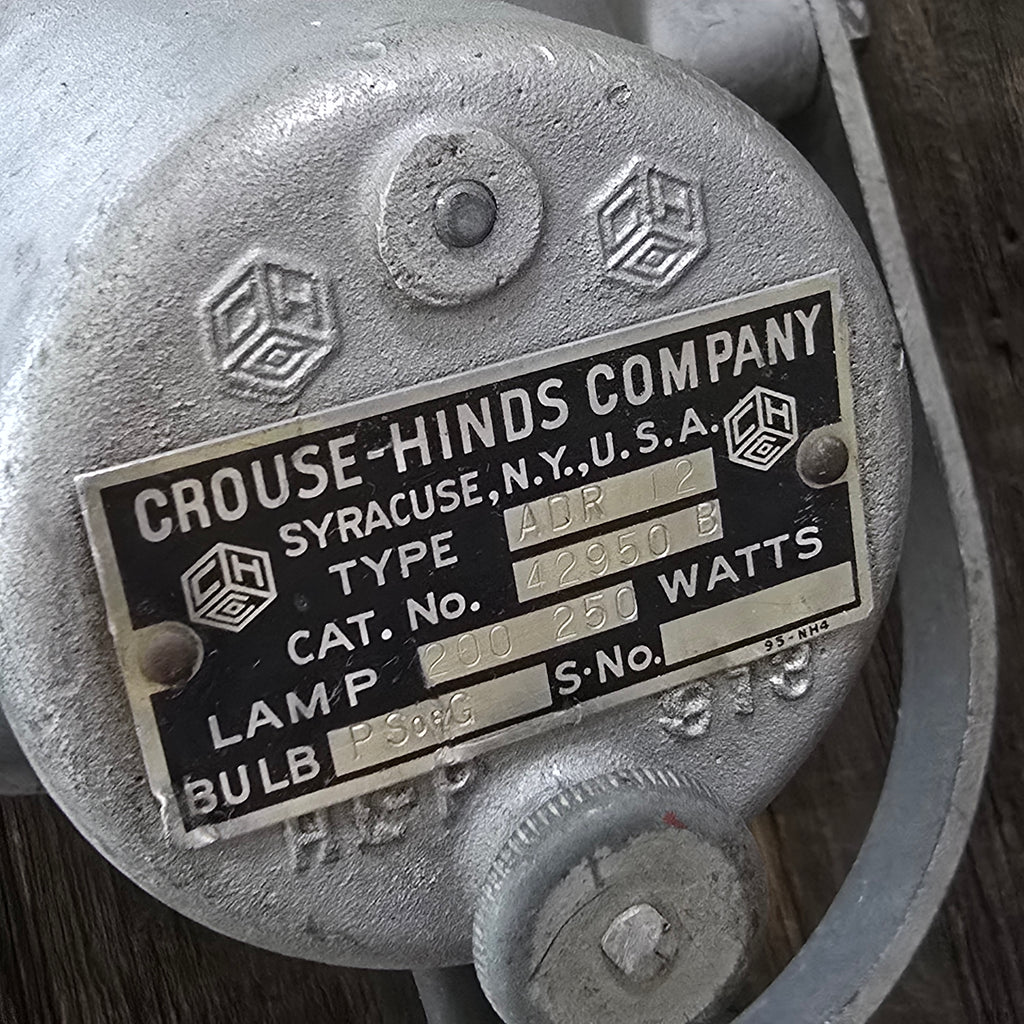 Crouse-Hinds ADR 12 Vintage Industrial Nautical Spotlight Navy Fire Rescue Lamp