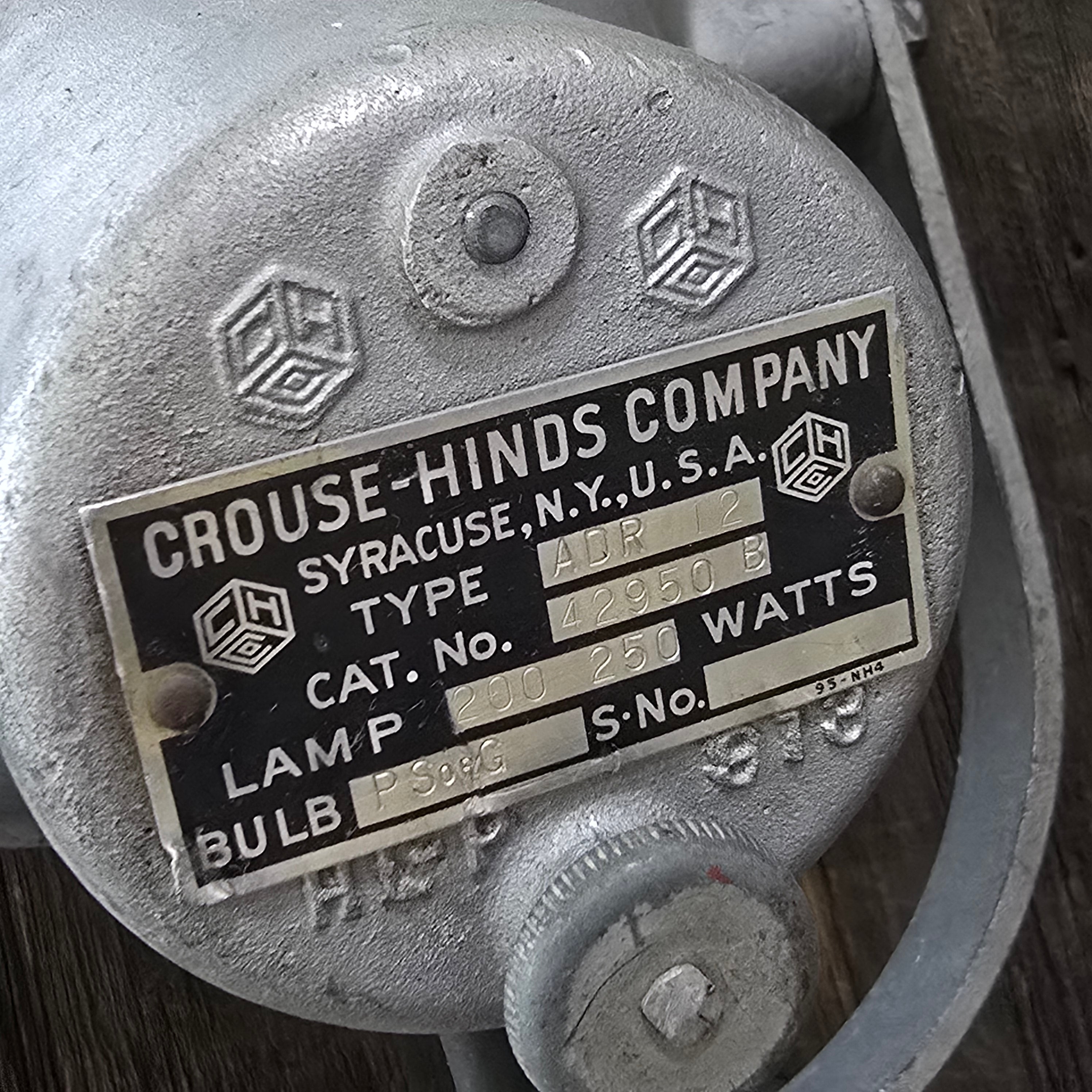Crouse-Hinds ADR 12 Vintage Industrial Nautical Spotlight Navy Fire Rescue Lamp