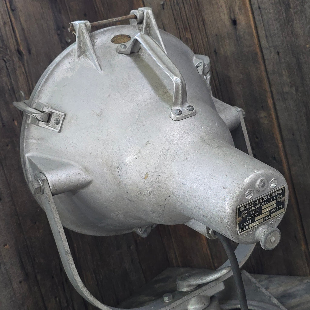 Crouse-Hinds ADR 12 Vintage Industrial Nautical Spotlight Navy Fire Rescue Lamp