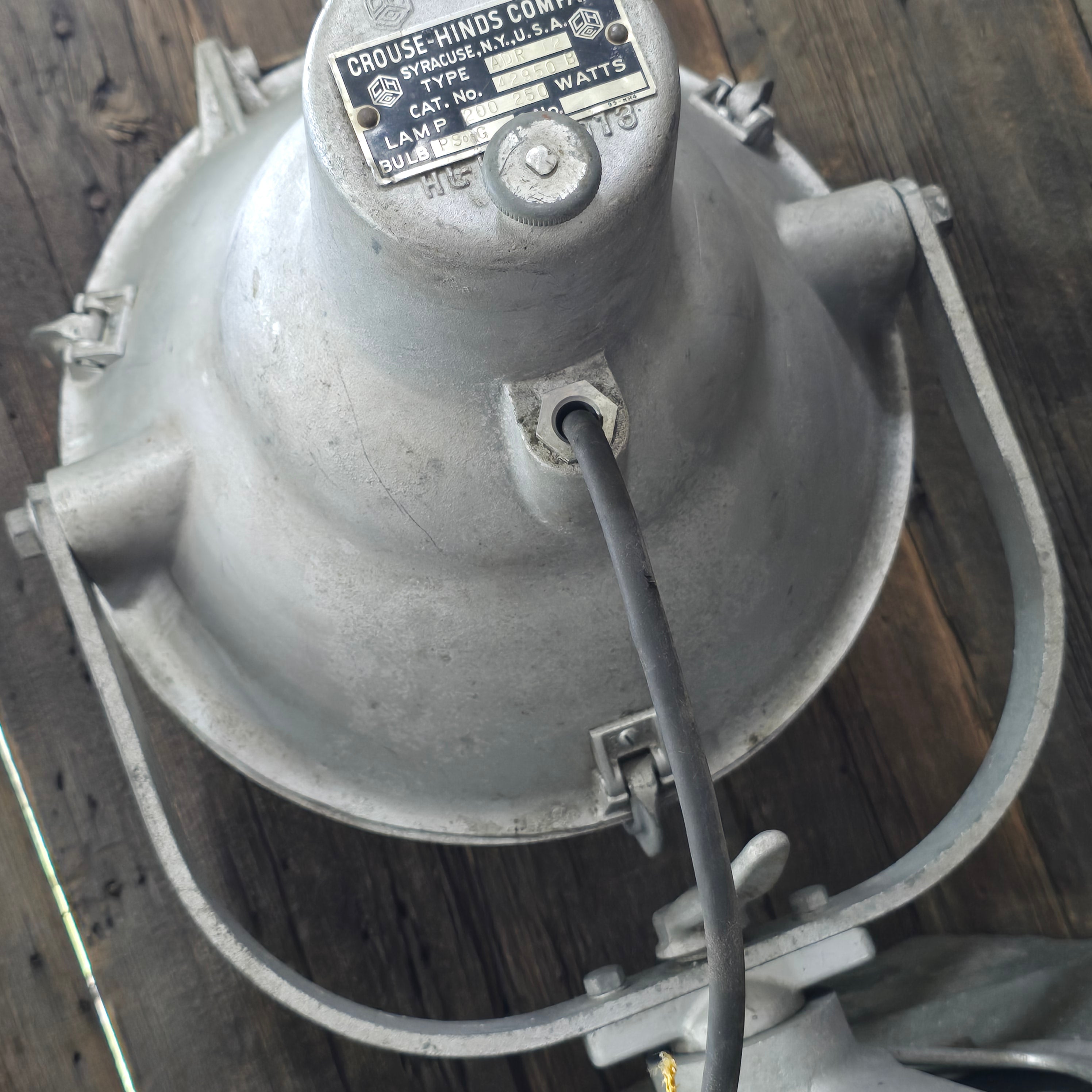 Crouse-Hinds ADR 12 Vintage Industrial Nautical Spotlight Navy Fire Rescue Lamp