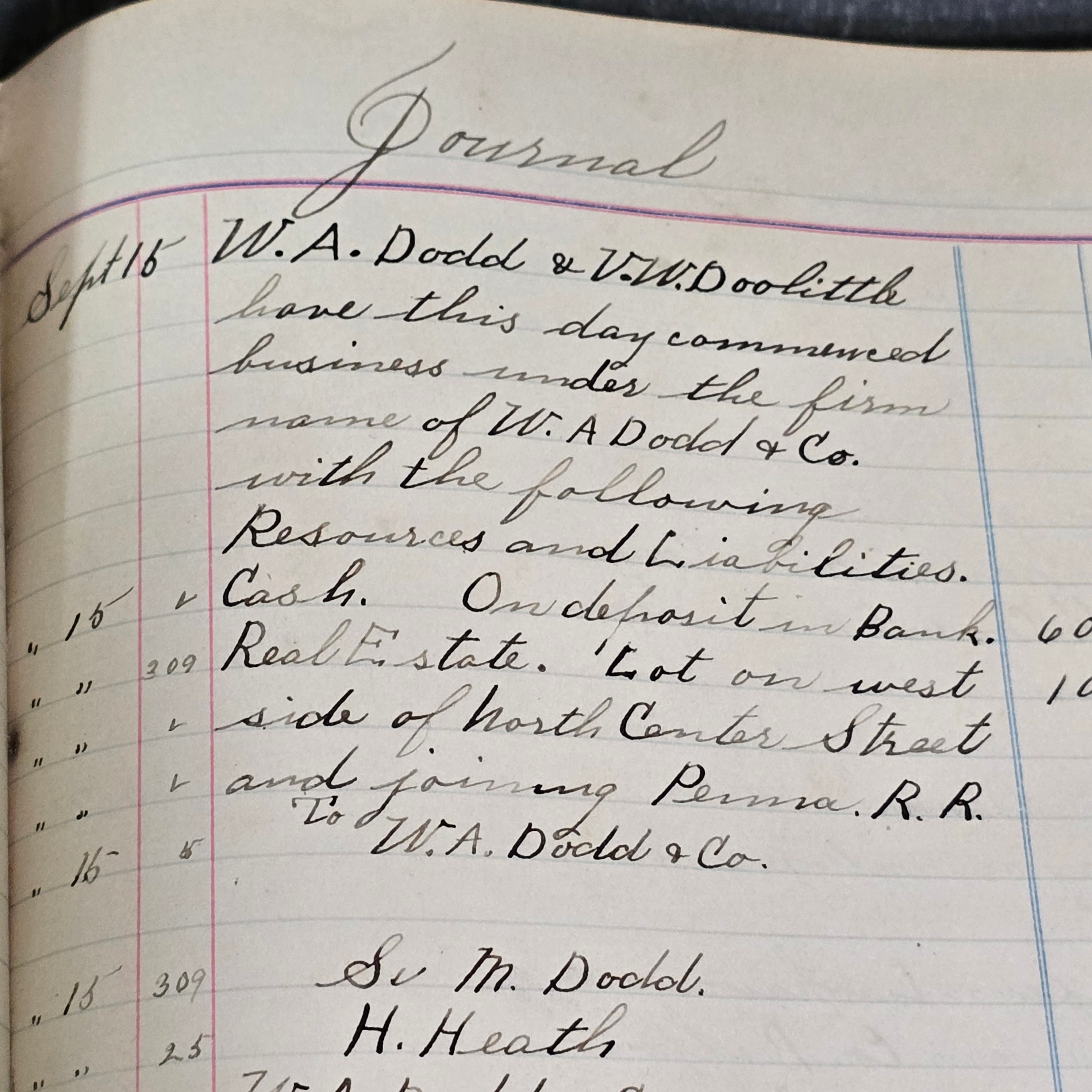 1906 Antique W.A. Dodd & Co. Accounting Ledger Book Corry, Pennsylvania