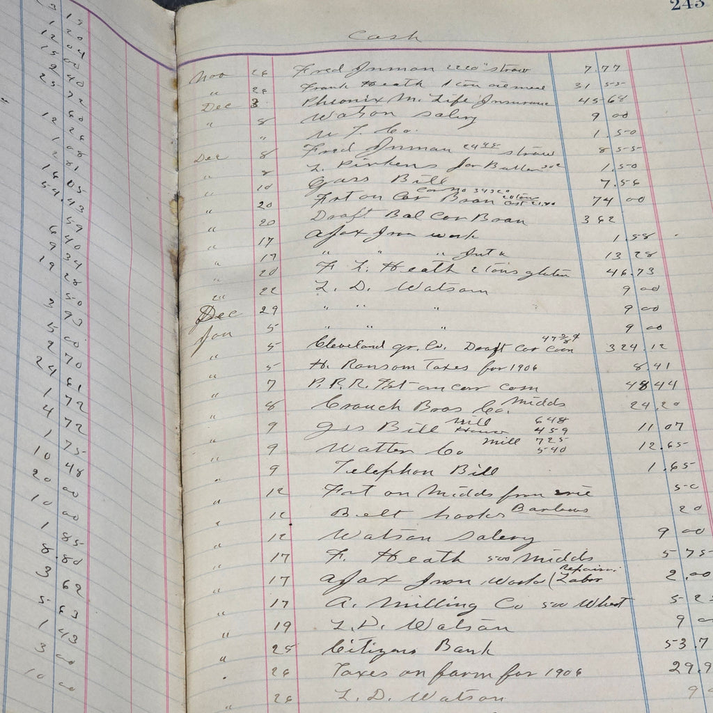 1906 Antique W.A. Dodd & Co. Accounting Ledger Book Corry, Pennsylvania