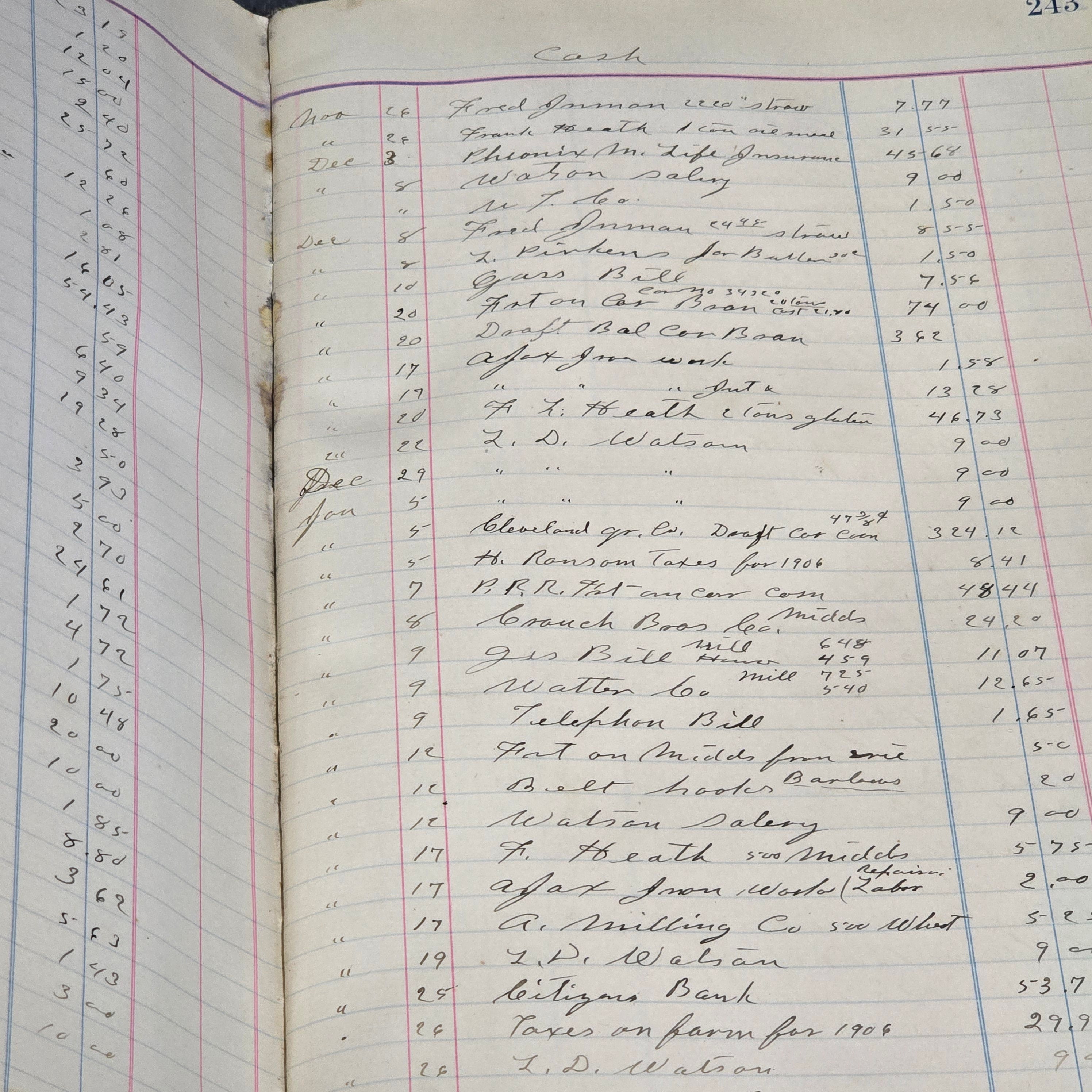 1906 Antique W.A. Dodd & Co. Accounting Ledger Book Corry, Pennsylvania