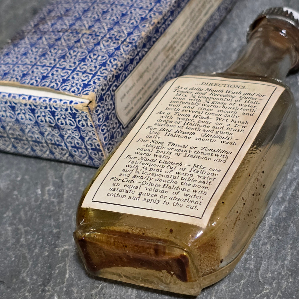 Antique Smith, Kline & French Co. Halitone Mouthwash Formaldehyde Bottle in Box