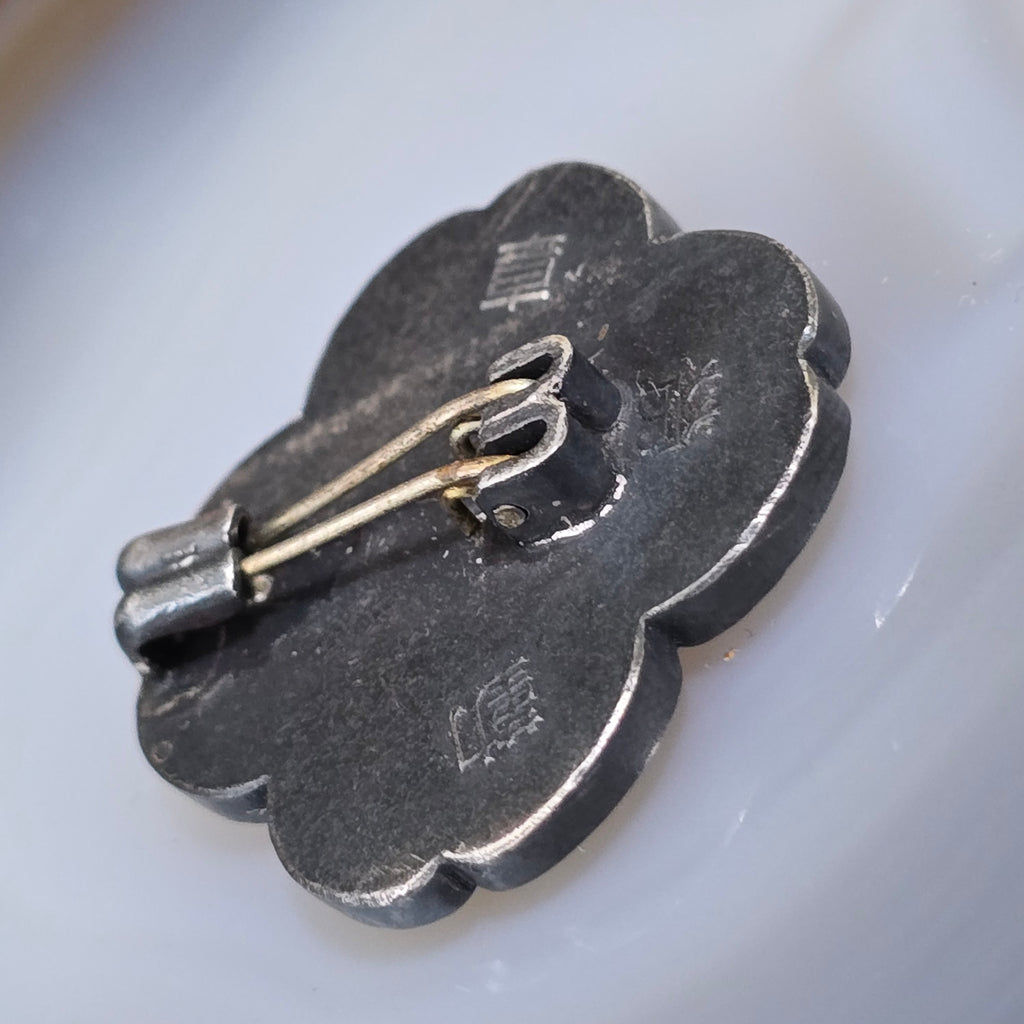 1940's WWII Enameled Silver Japanese Imperial Labor Merit Badge Medal Award Pin