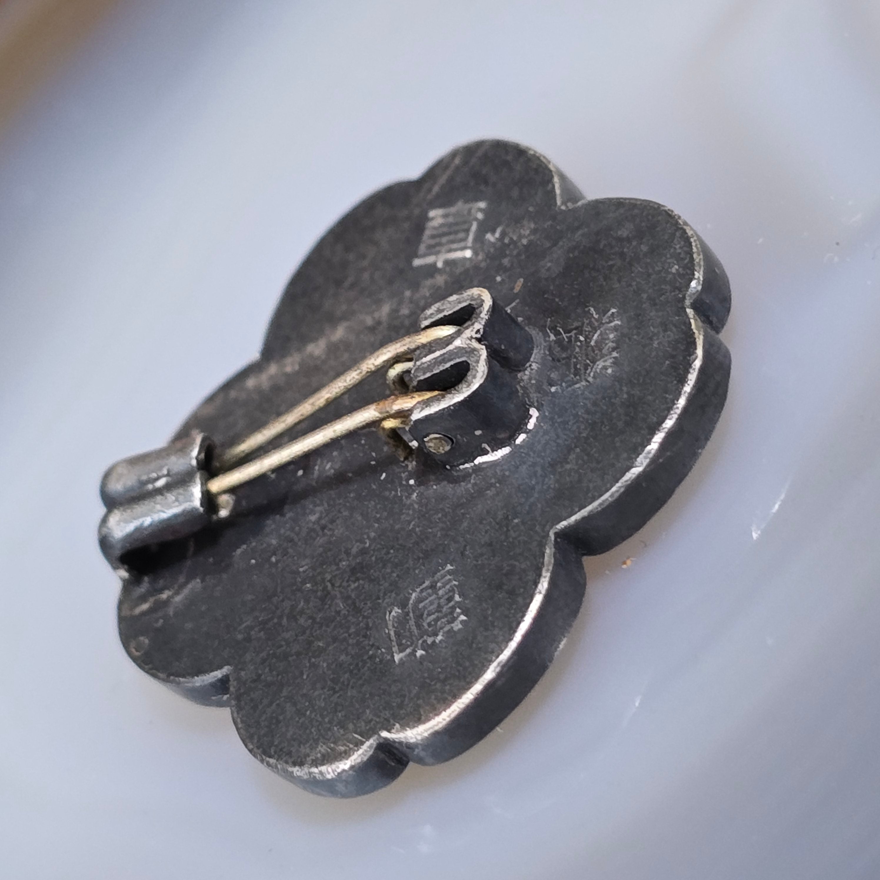 1940's WWII Enameled Silver Japanese Imperial Labor Merit Badge Medal Award Pin