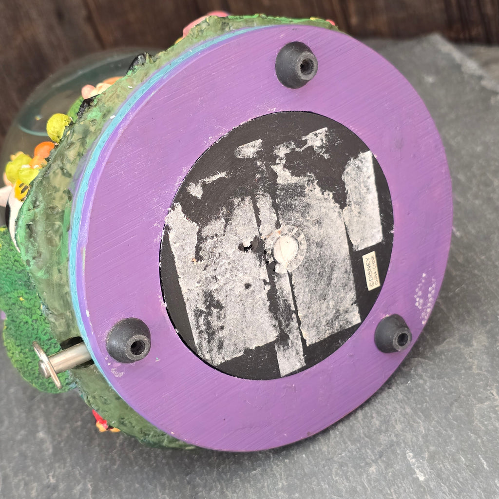 Scarce Vintage Walt Disney Alice in Wonderland Drink Me Snow Globe Music Box