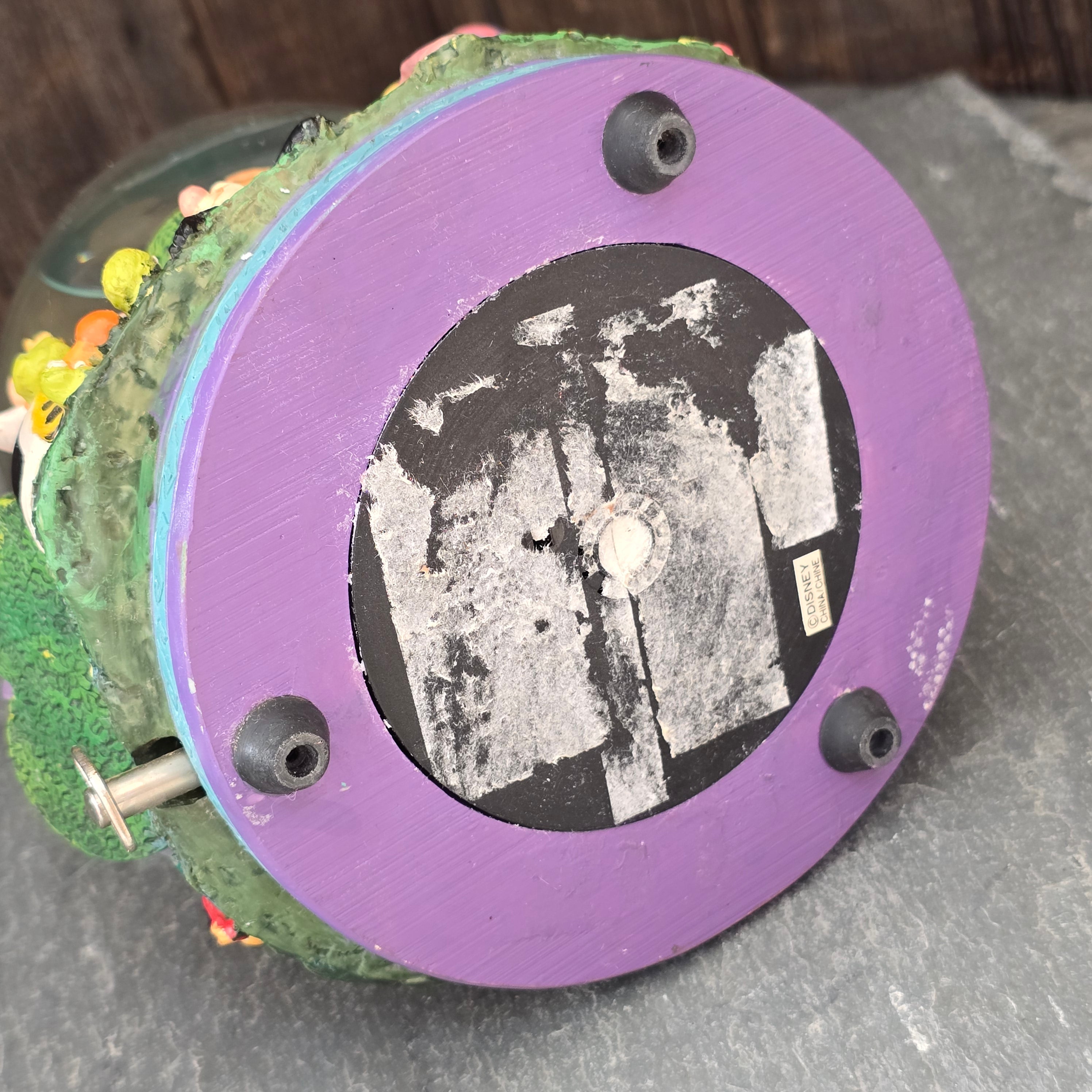 Scarce Vintage Walt Disney Alice in Wonderland Drink Me Snow Globe Music Box