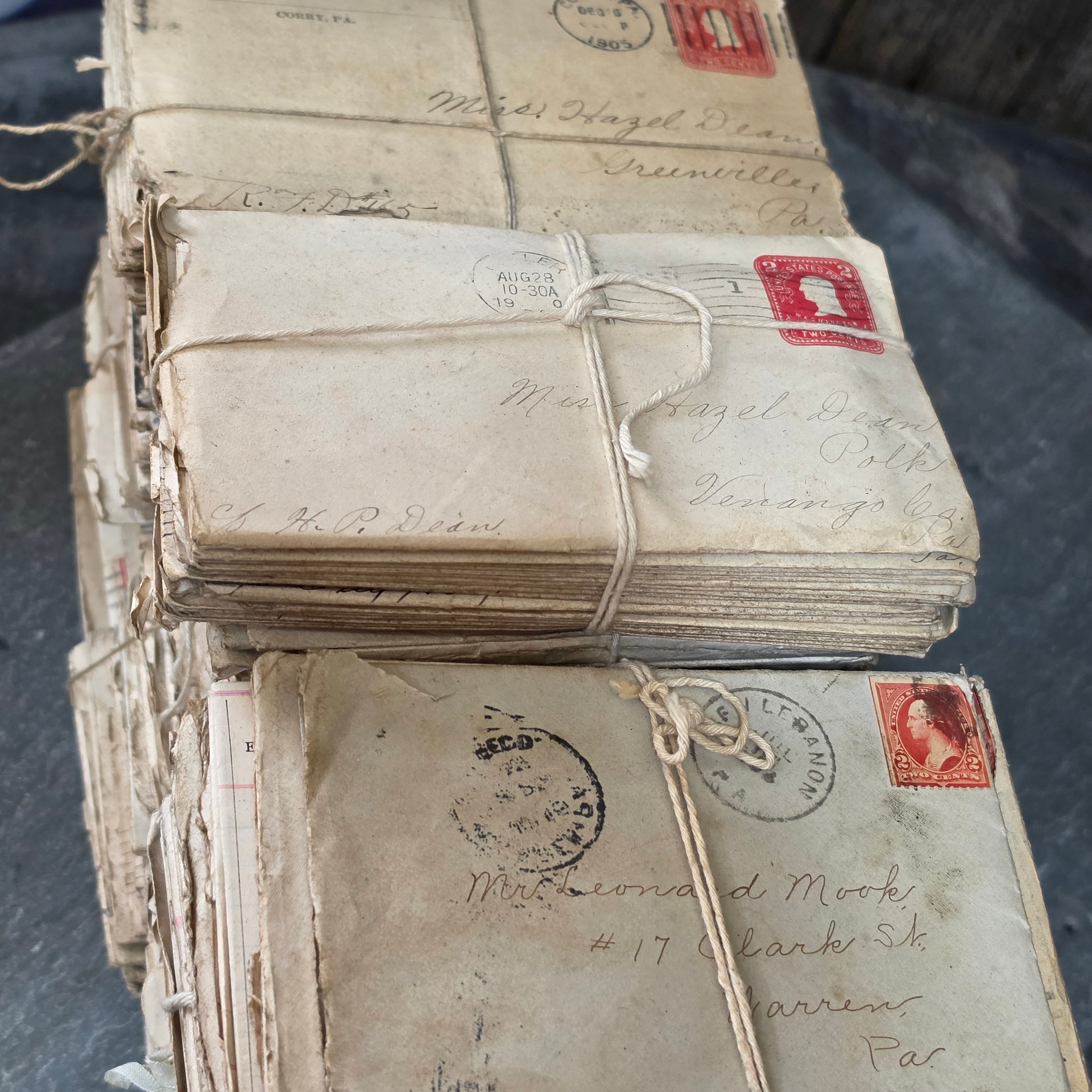 Early 1900's North Western Pennsylvania Estate Lot of Hand-Written Letters