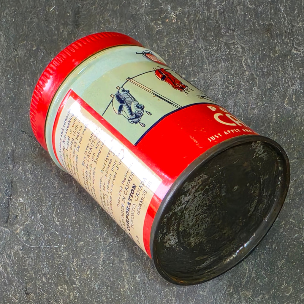 Whiz Speedry Powdered Car Wash Small Advertising Tin Can with Car Graphics