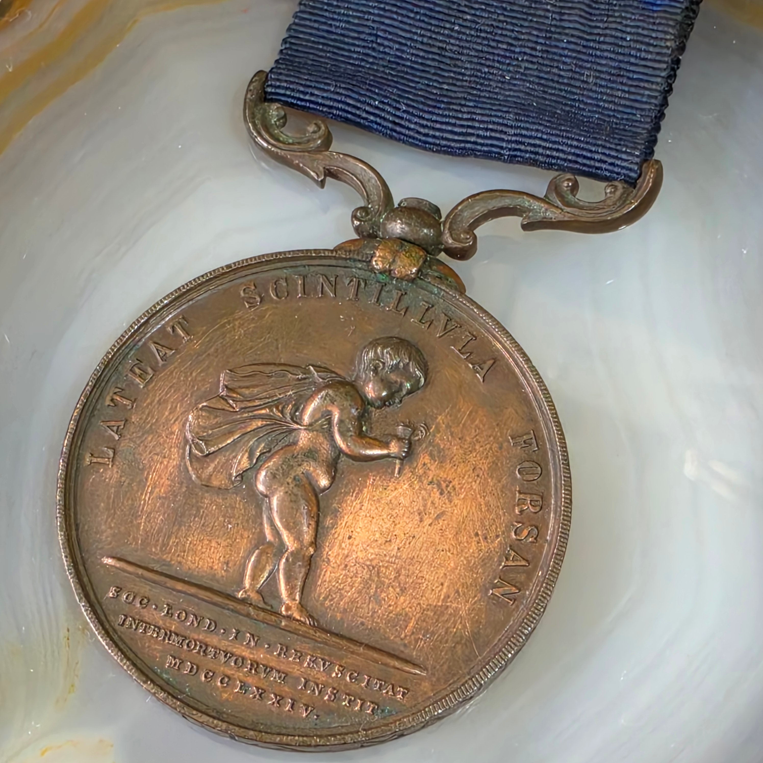 1899 Royal Humane Society Bronze Lifesaving Medal Antique Award William Priaulx