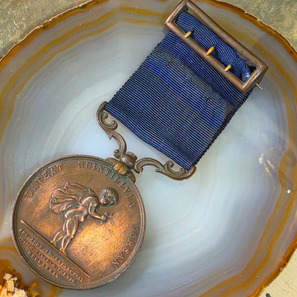 1899 Royal Humane Society Bronze Lifesaving Medal Antique Award William Priaulx