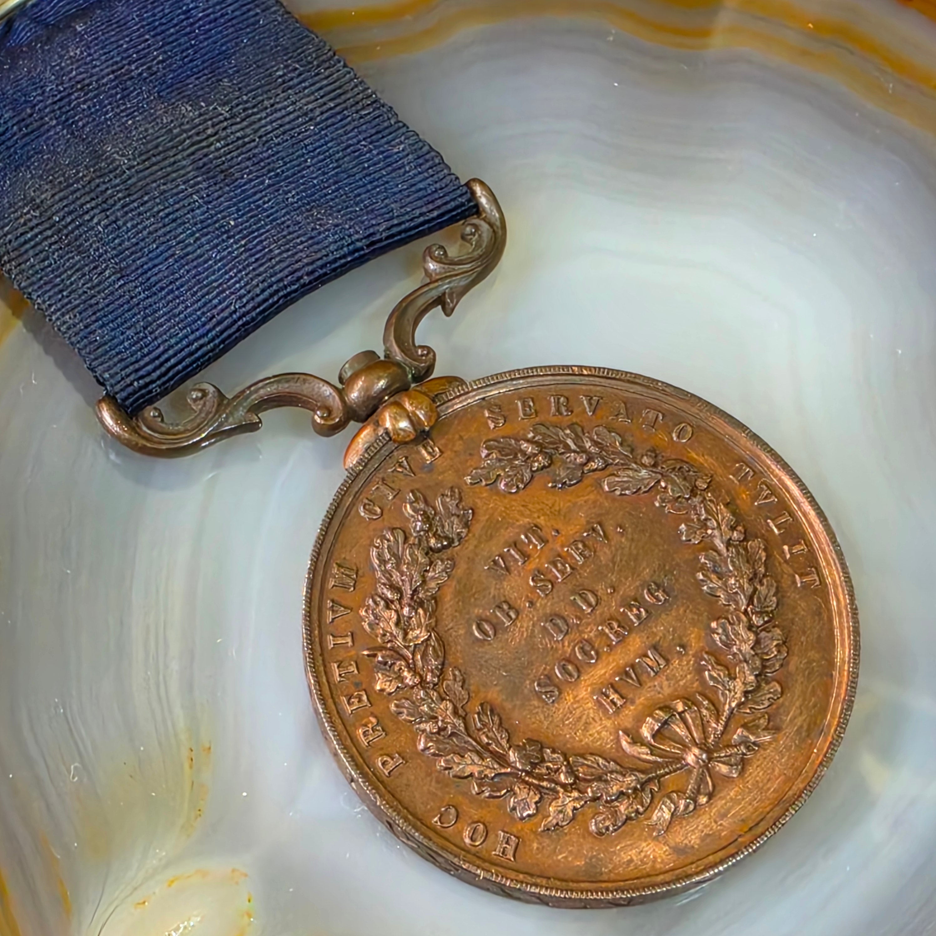 1899 Royal Humane Society Bronze Lifesaving Medal Antique Award William Priaulx