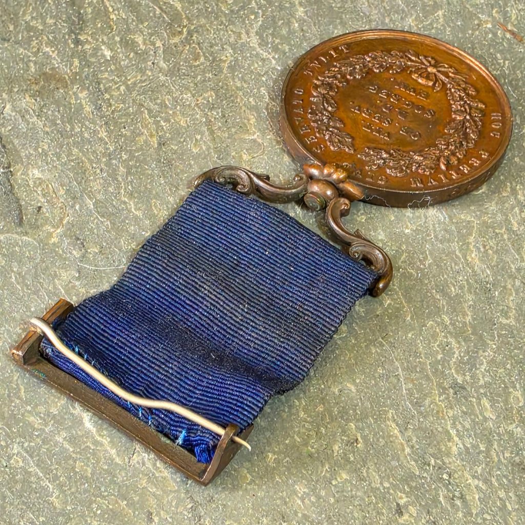 1899 Royal Humane Society Bronze Lifesaving Medal Antique Award William Priaulx