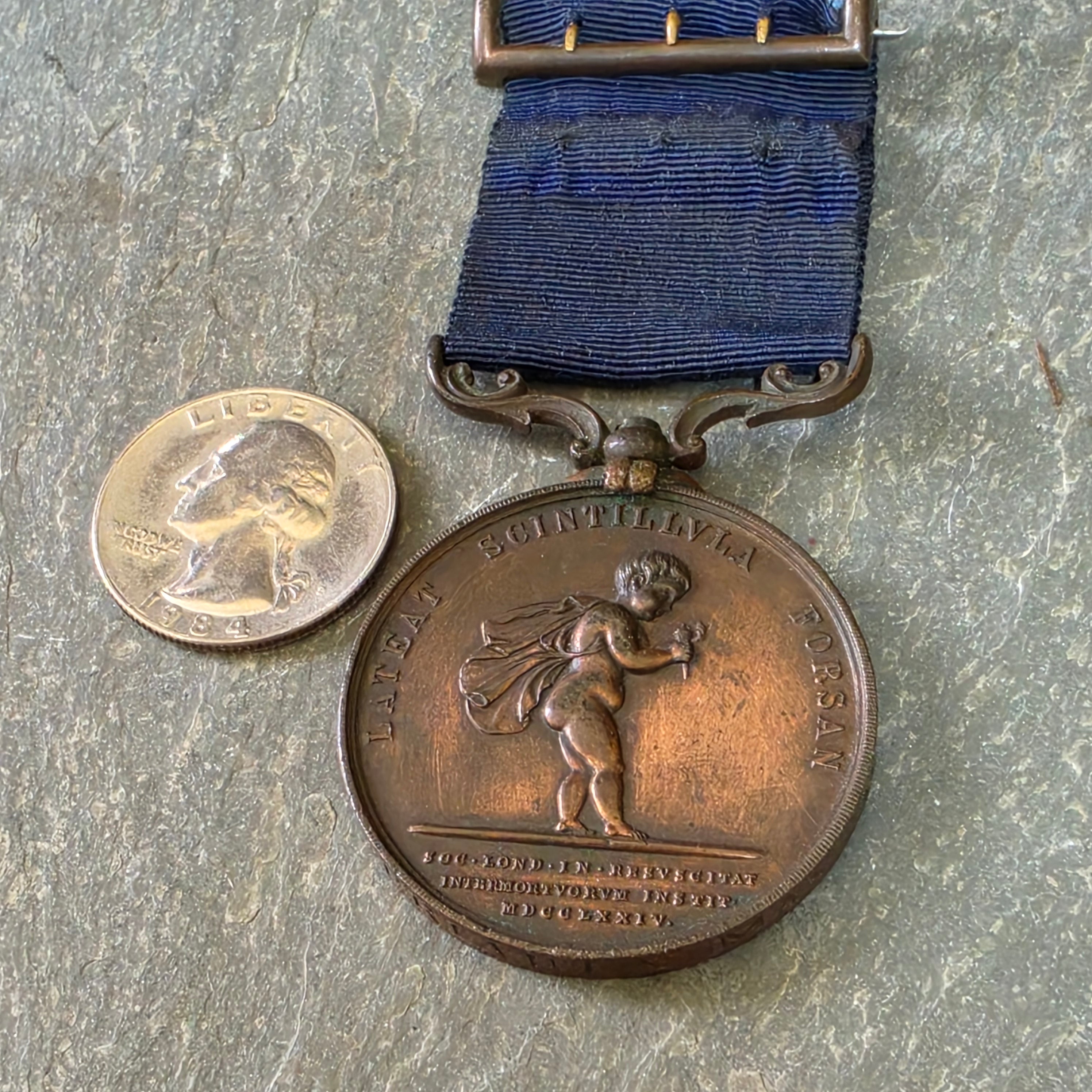 1899 Royal Humane Society Bronze Lifesaving Medal Antique Award William Priaulx
