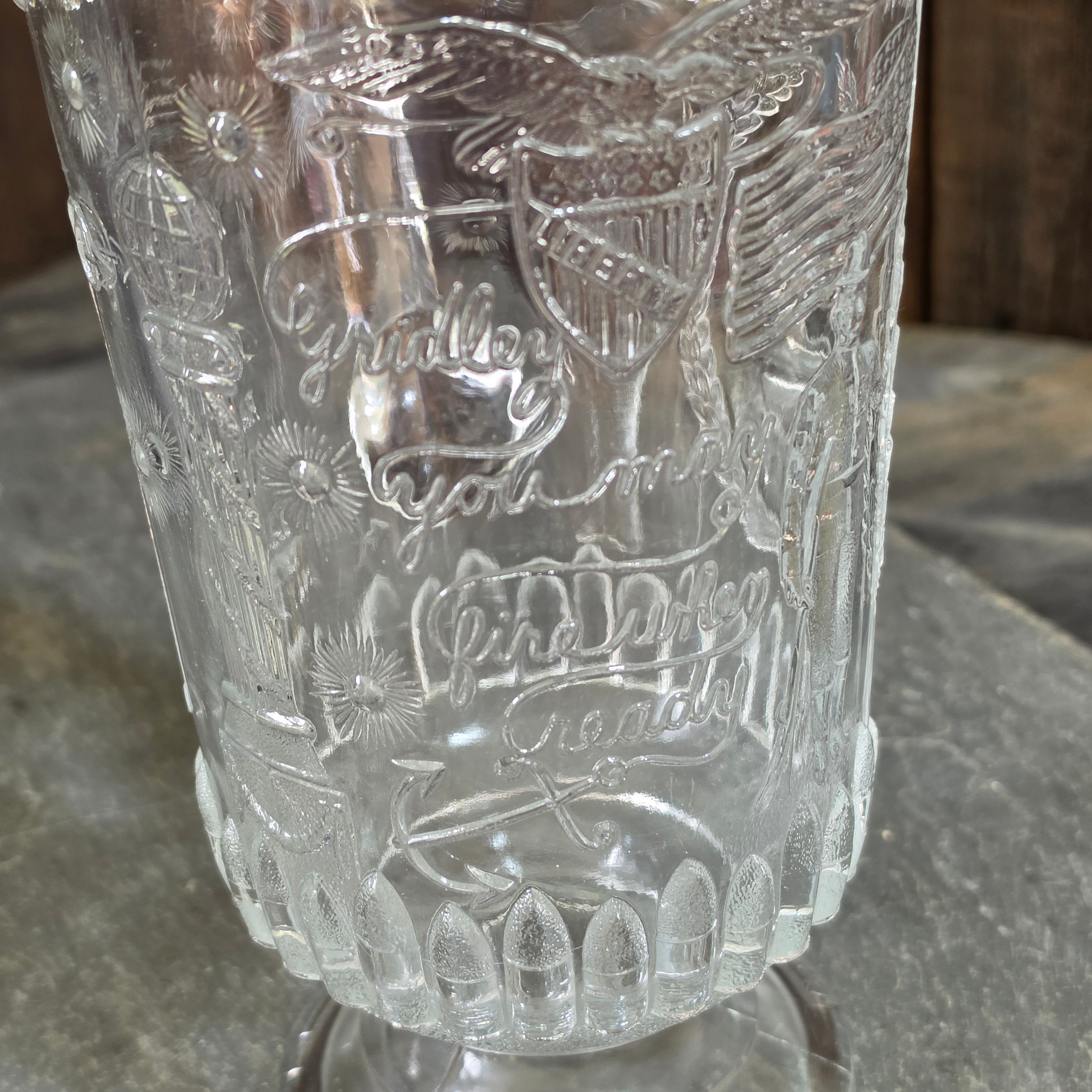 Antique EAPG Admiral Dewey Memorial Pitcher Beatty-Brady Glass Company 1899