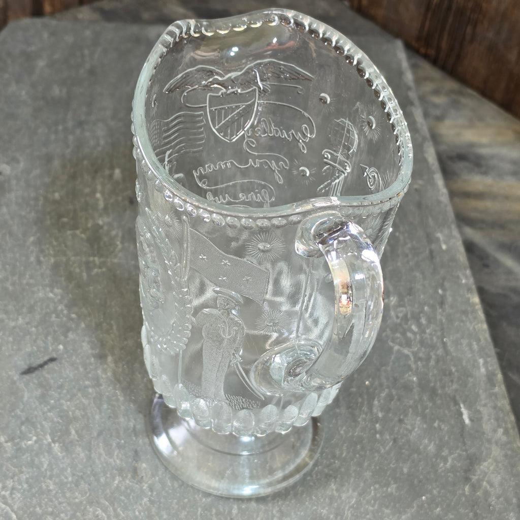 Antique EAPG Admiral Dewey Memorial Pitcher Beatty-Brady Glass Company 1899