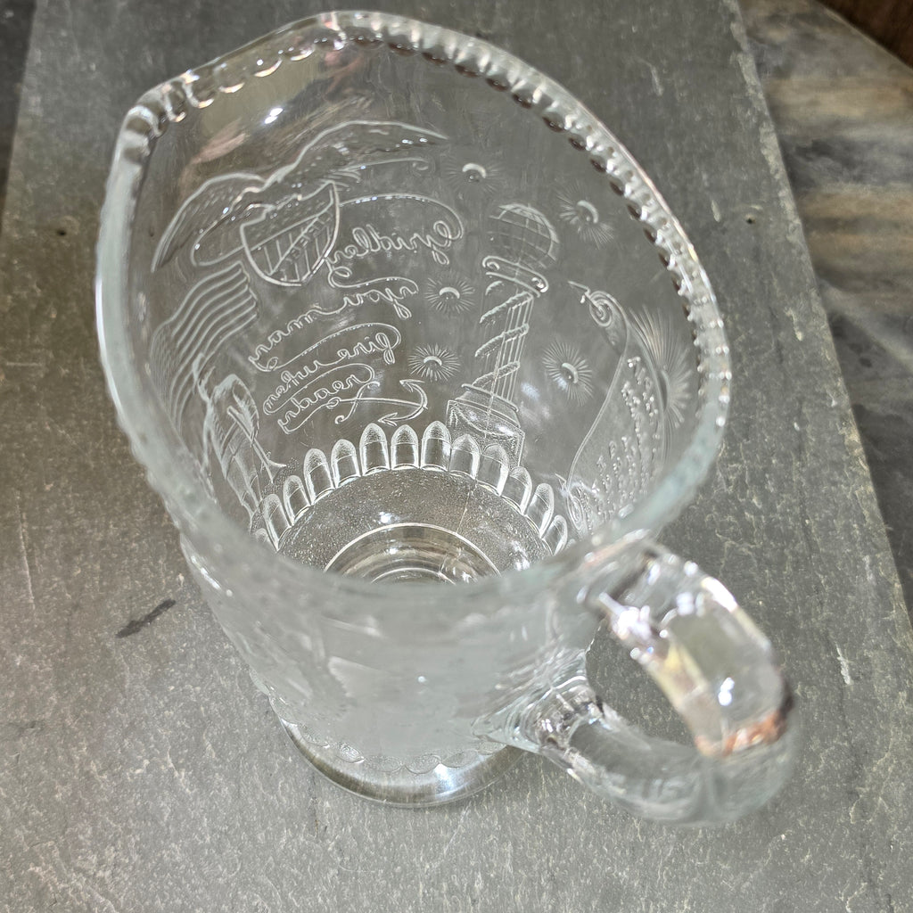 Antique EAPG Admiral Dewey Memorial Pitcher Beatty-Brady Glass Company 1899
