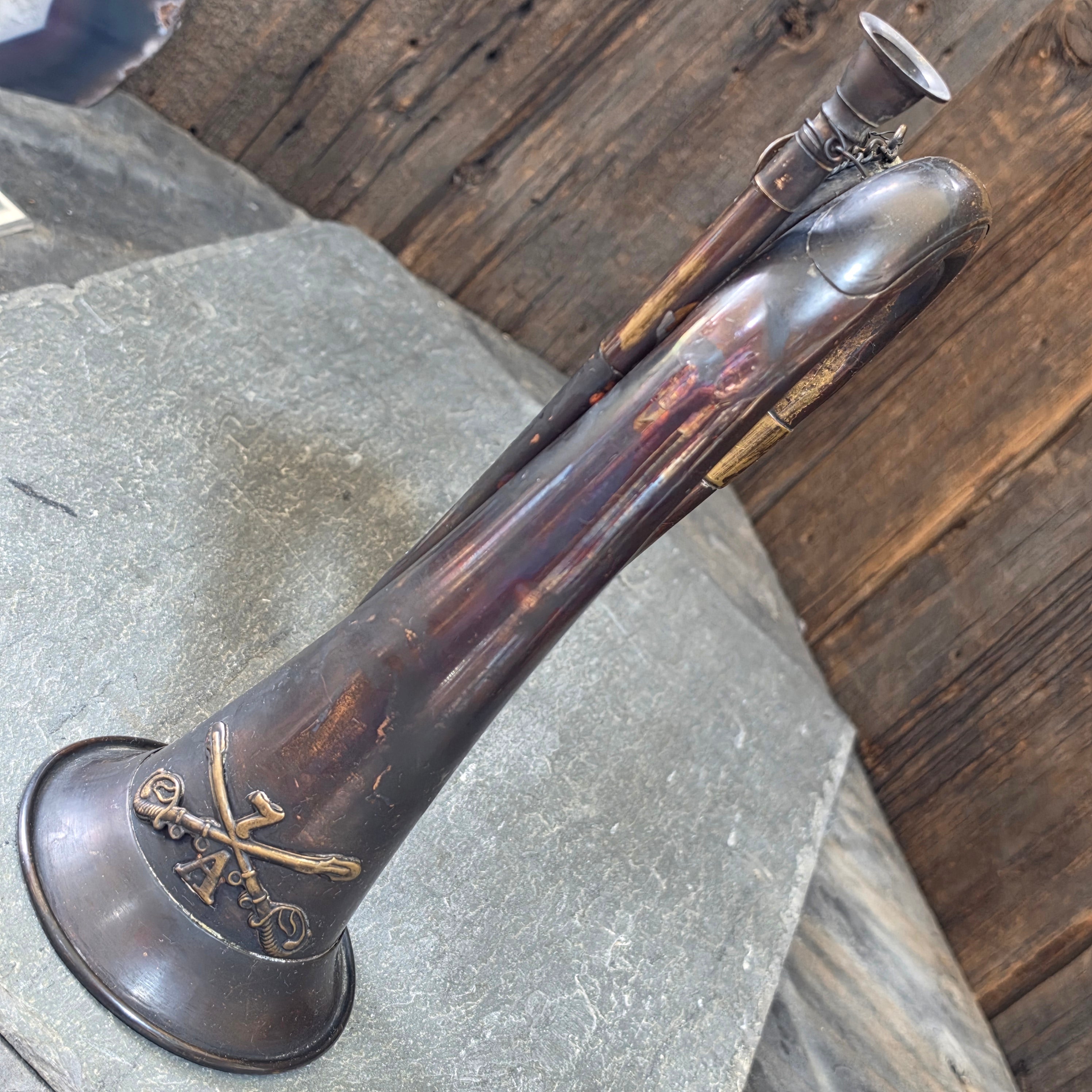 MGM Studio Movie Prop Troop A 7th Cavalry Regiment Military Bugle Field Trumpet