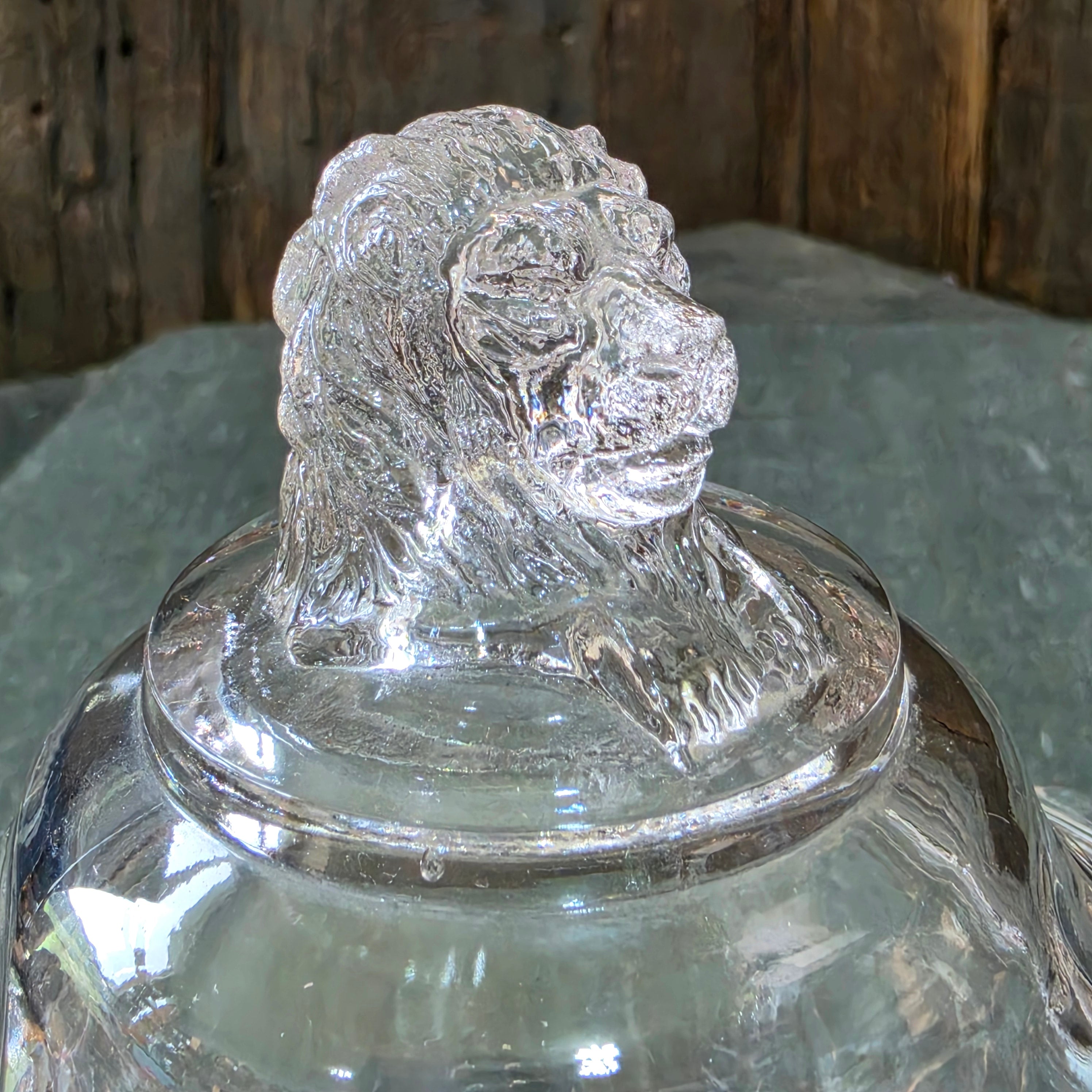 Antique EAPG Gillinder & Sons Philadelphia Lion Head Finial Candy Covered Dish