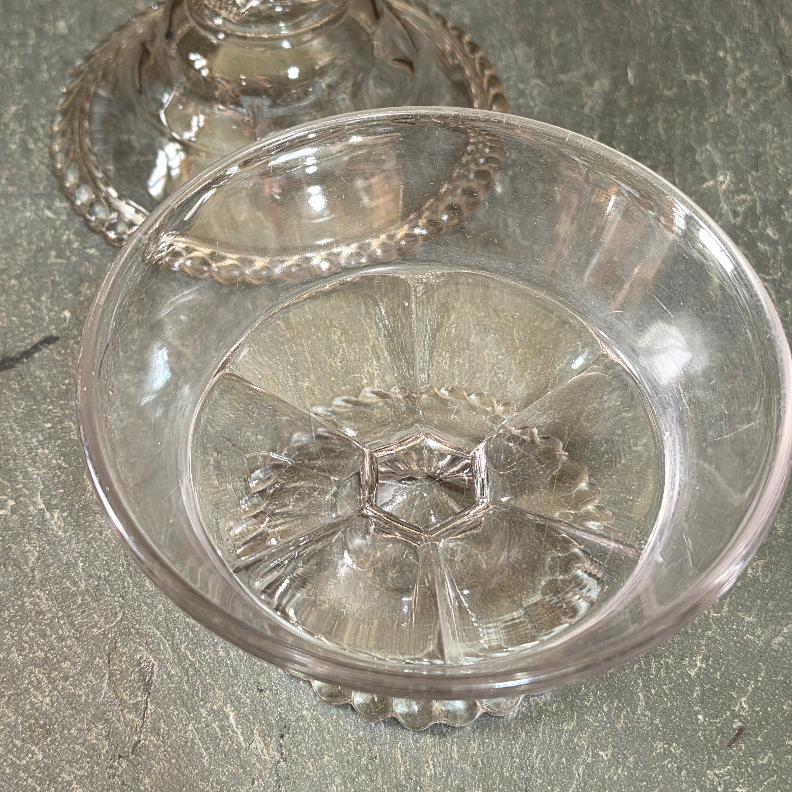 Antique EAPG Gillinder & Sons Philadelphia Lion Head Finial Candy Covered Dish