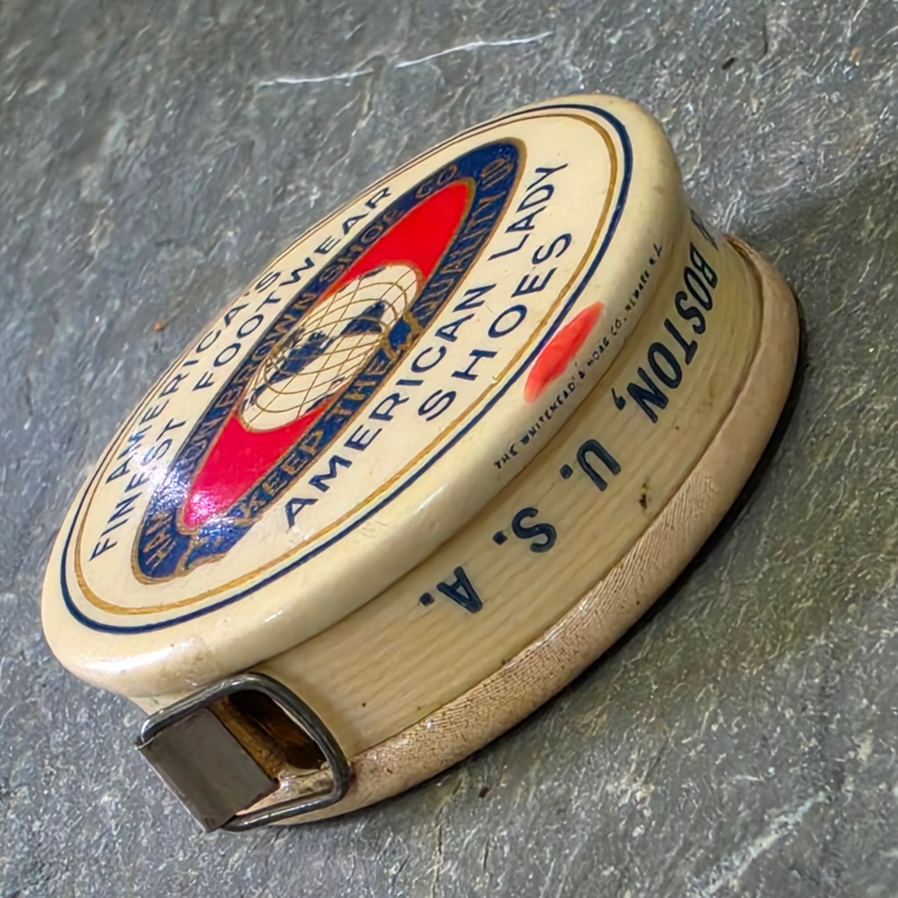 Antique American Lady Hamilton-Brown Shoes Celluloid Sewing Tape Measure