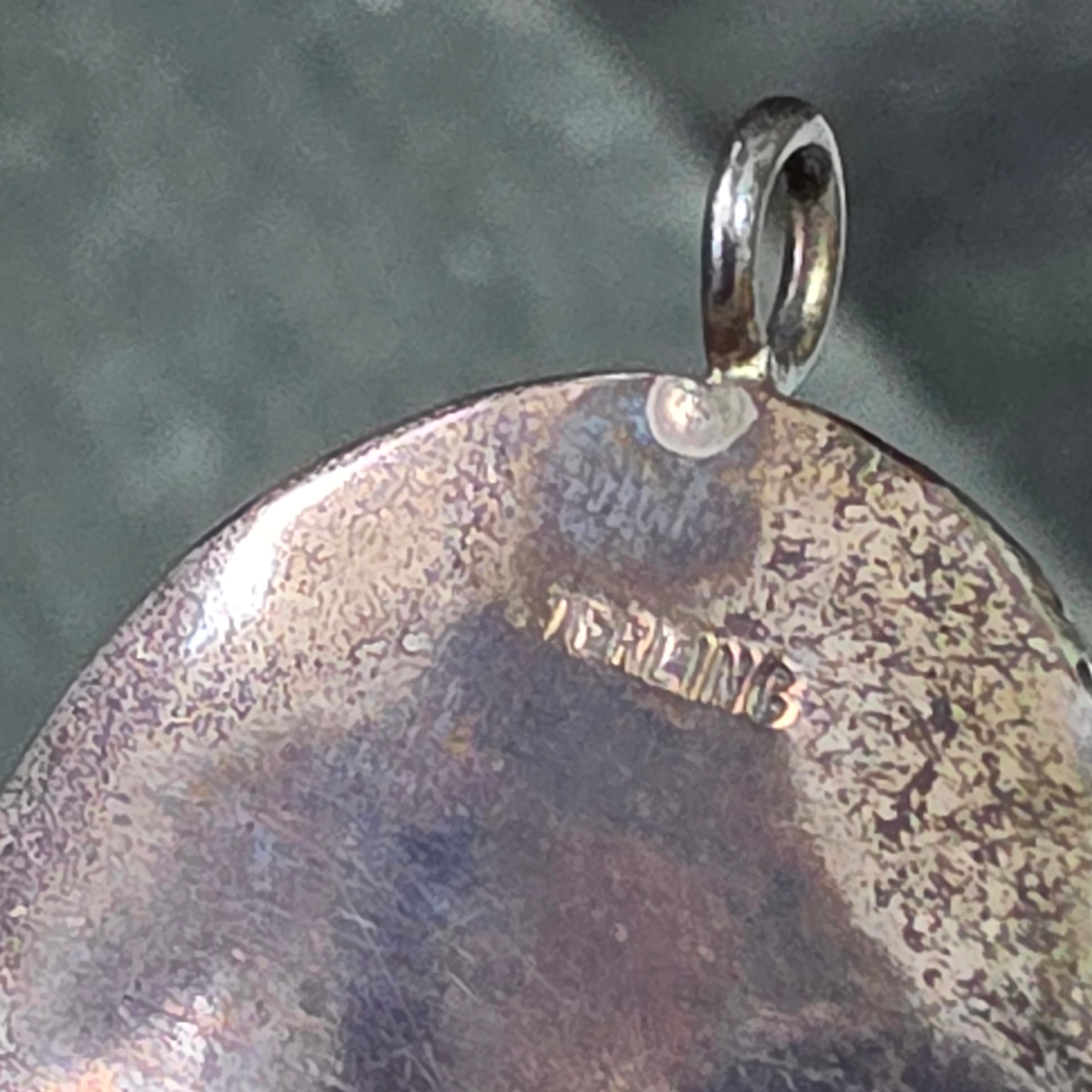 Vintage Sterling Silver Mexican Crazy Lace Agate Pendant Oval Rope Border Marked