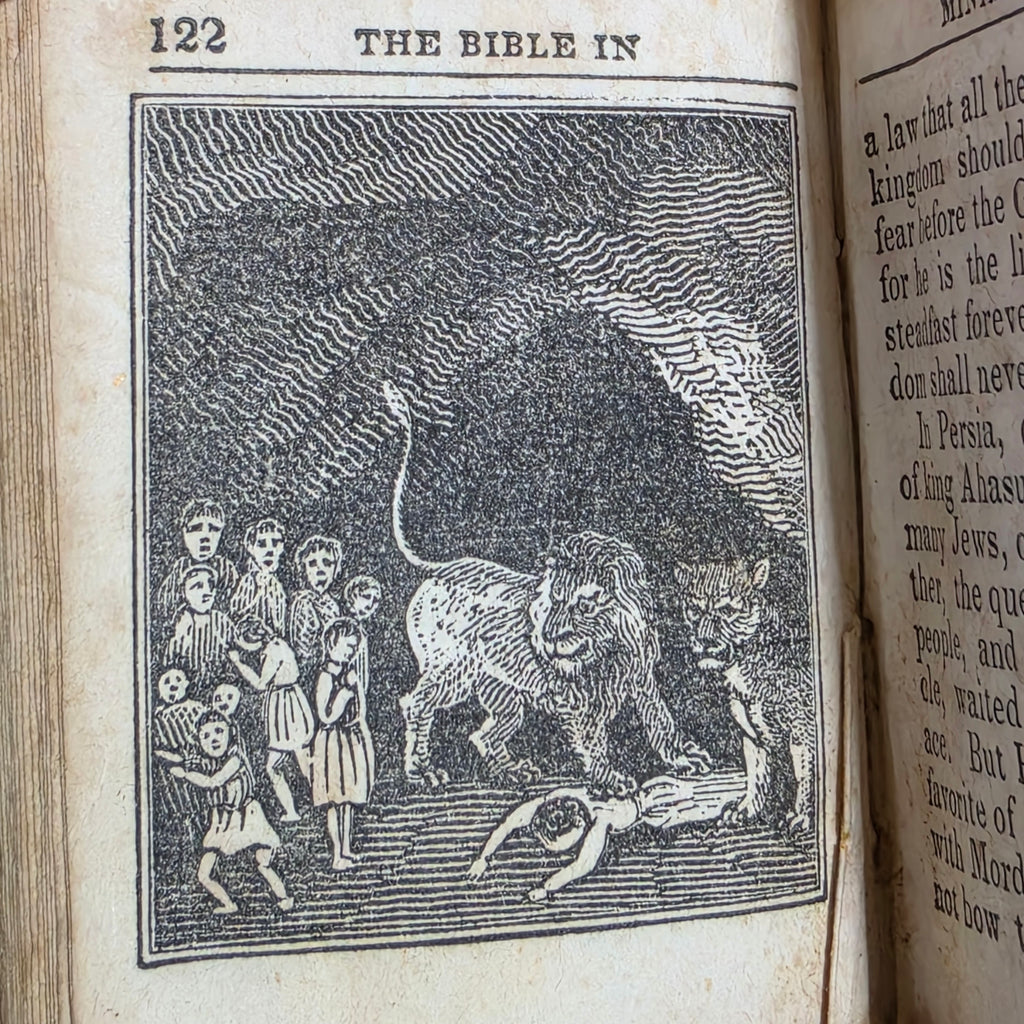 1835 The Bible in Miniature for Children Antique Tiny Religious Illustrated Book